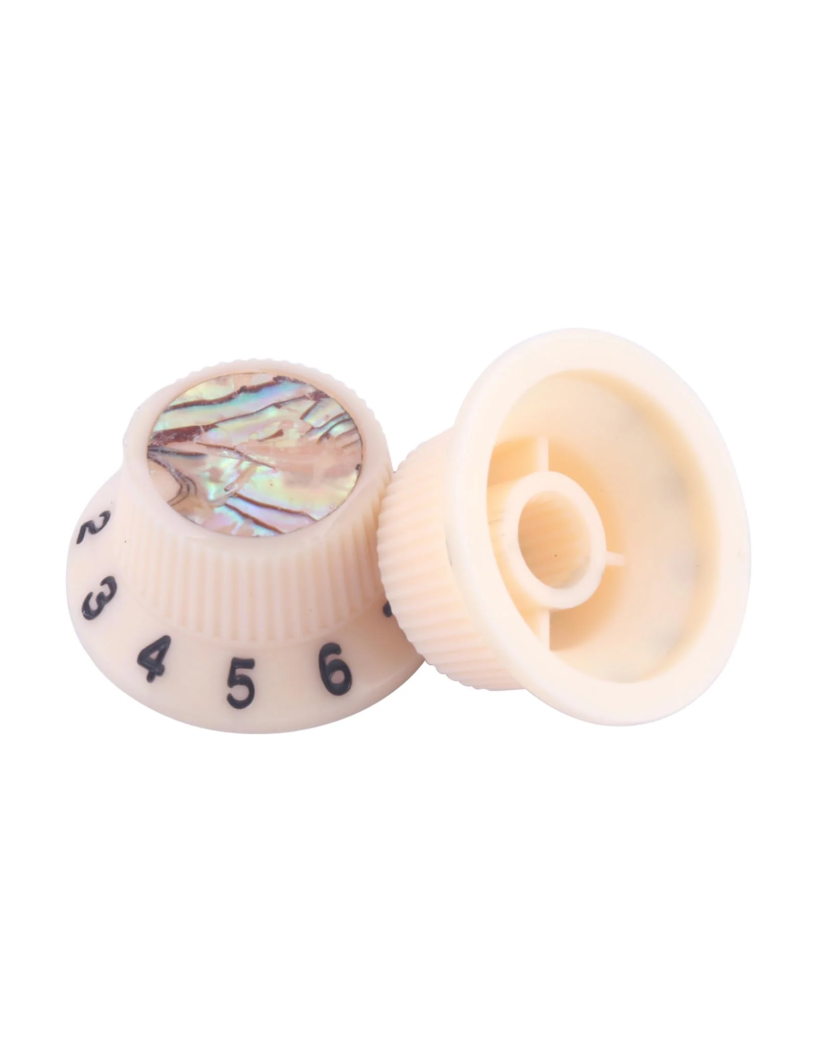 Guitar Knobs Abalone Top Speed Control Knobs 6mm Shaft Pots Volumn Tone Knobs Compatiable with Strat Stratocaster Electric Guitar Set of 3Pcs Ivory. - Image 5