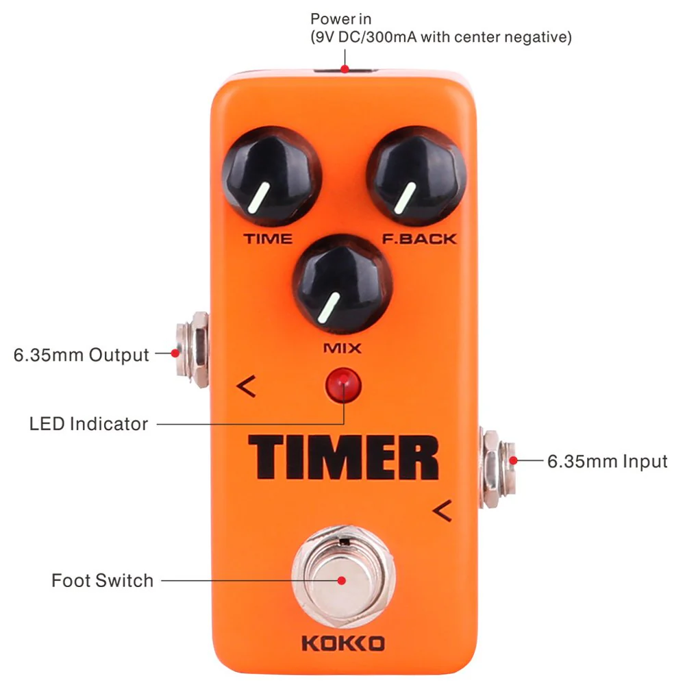 Guitar Mini Effects Pedal Timer - Digital Delay Effect Sound Processor Portable Accessory for Guitar and Bass, Exclude Power Adapter - FDD2 - Image 4