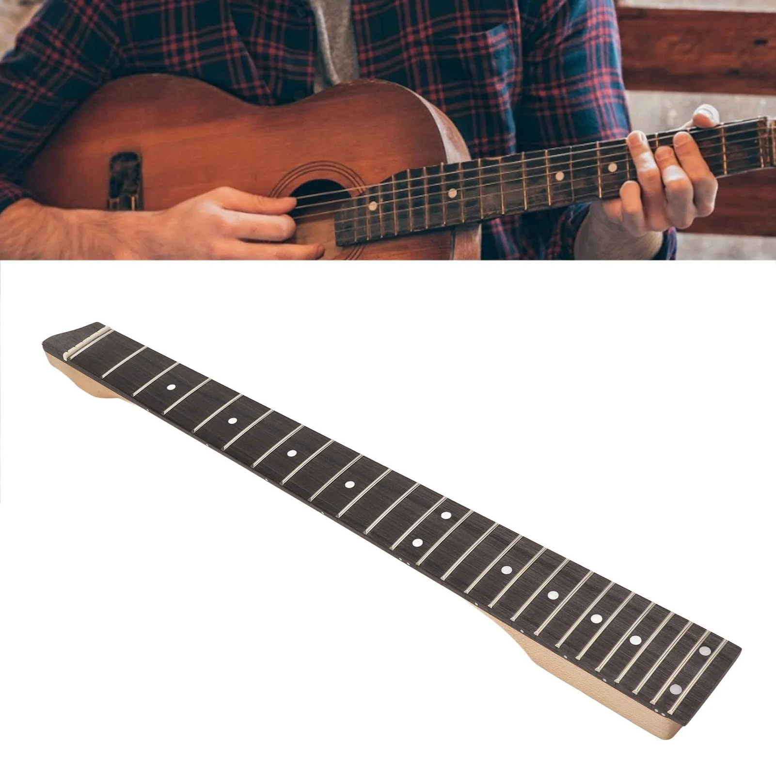 Guitar Neck, Headless Electric Guitar Neck Matte 25 Fret Guitar Stem Rosewood Fingerboard Maple Neck - Image 9