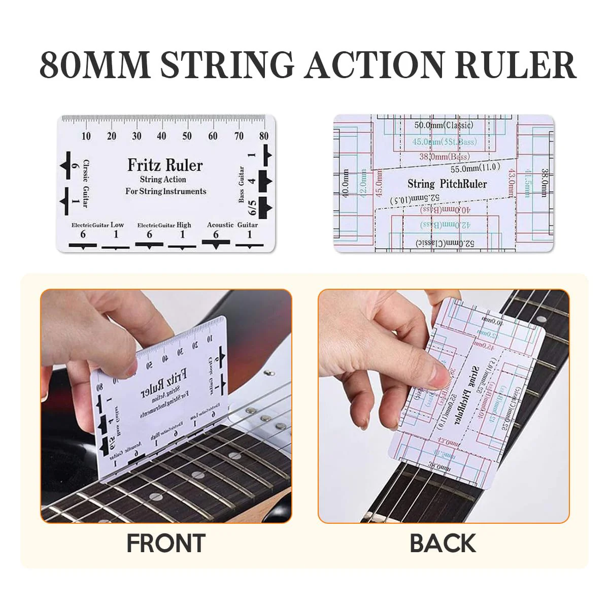 Guitar Neck Notched Straight Edge Luthiers Tool with Guitar Fret File, Fret Rocker, Fingerboard Guards Protectors and Grinding Stones for Gibson 24.75" and Fender 25.5" Electric Guitars - Image 6