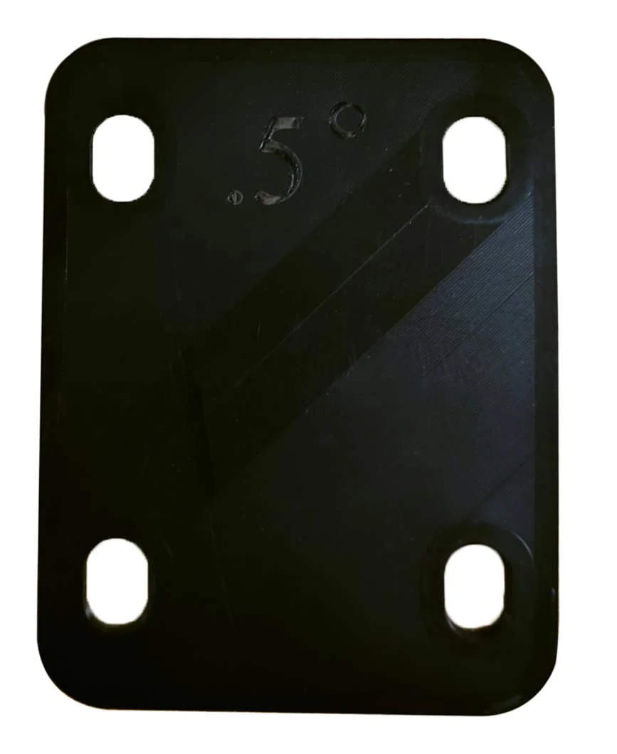 Guitar Neck Shims 3Pcs 0.25°, 0.5°, and 1°Degree Nylon Gasket for Guitar and Bass Bolt-on Neck Repair 3 x 2.2inch Black (Black) - Image 2