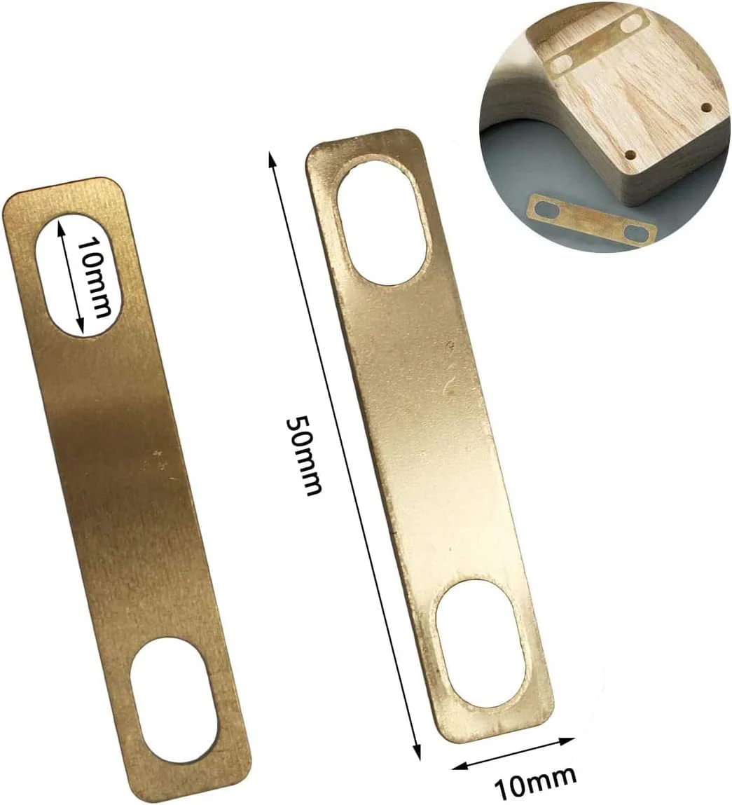 Guitar Neck Shims Brass 10PCS Includes 4Pcs 0.2mm, 4Pcs 0.5mm and 2Pcs 1mm Thickness for Guitar Bass Bolt-on Neck Repair Brass Shims Gold - Image 4