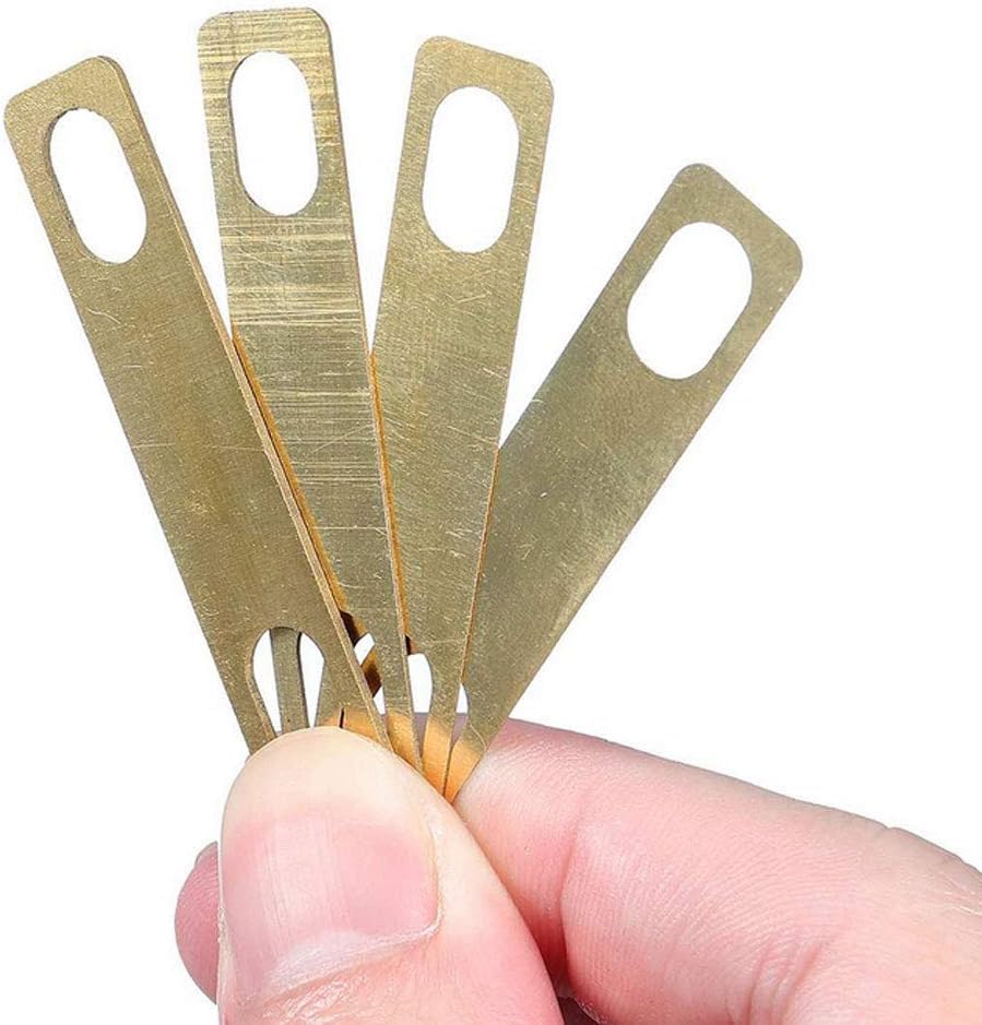 Guitar Neck Shims Brass 10PCS Includes 4Pcs 0.2mm, 4Pcs 0.5mm and 2Pcs 1mm Thickness for Guitar Bass Bolt-on Neck Repair Brass Shims Gold - Image 5