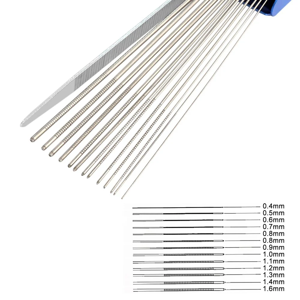 Guitar Nut Slotting File Saw Rods Slot Filing Set Needle File Set Luthier Tools Replacement Tip Cleaner Files Blue. - Image 2