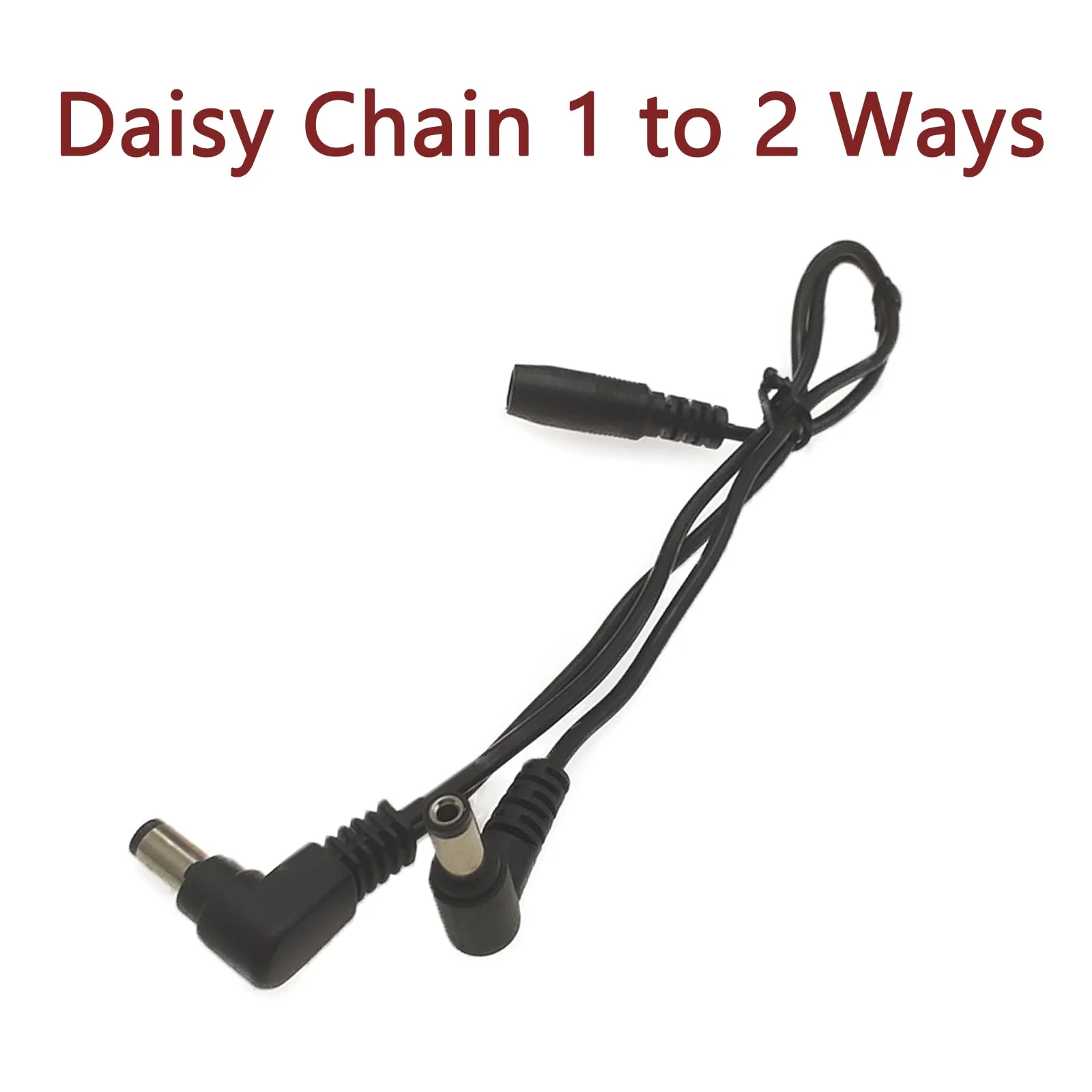 Guitar Pedal Effect Power Cable, Guitar Pedal Board Daisy Chain Power Supply Cables, 1 to 2 Way Guitar Power Supply Cord, Power Cable Chain for DC 9V Guitar Pedal Power Supply Adapter Plug Black 1 to 2 - Image 2