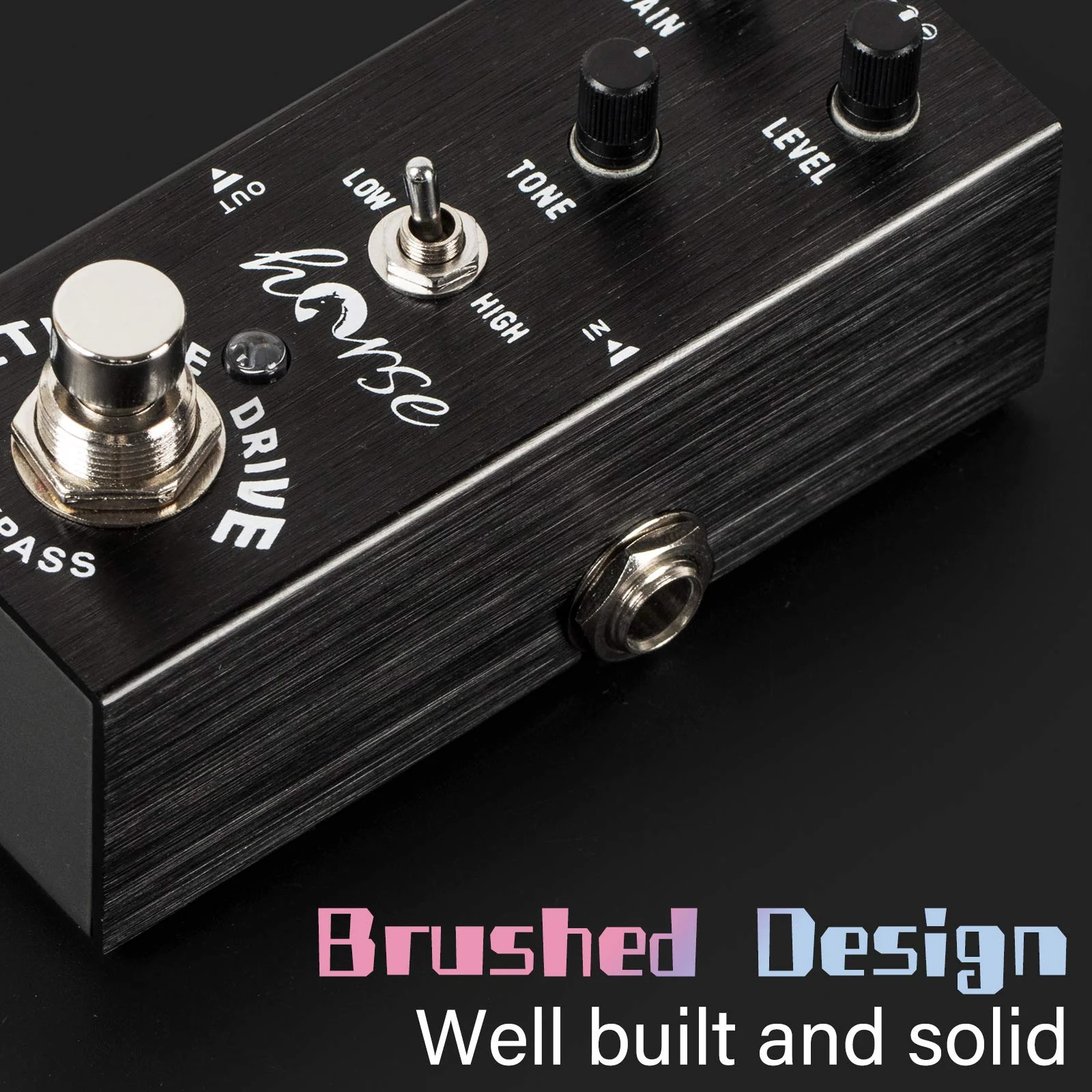 Guitar Pedal, Horse Electric Ultimate Overdrive Guitar Effects Pedals Mini Single Type DC 9V True Bypass (Black) - Image 2