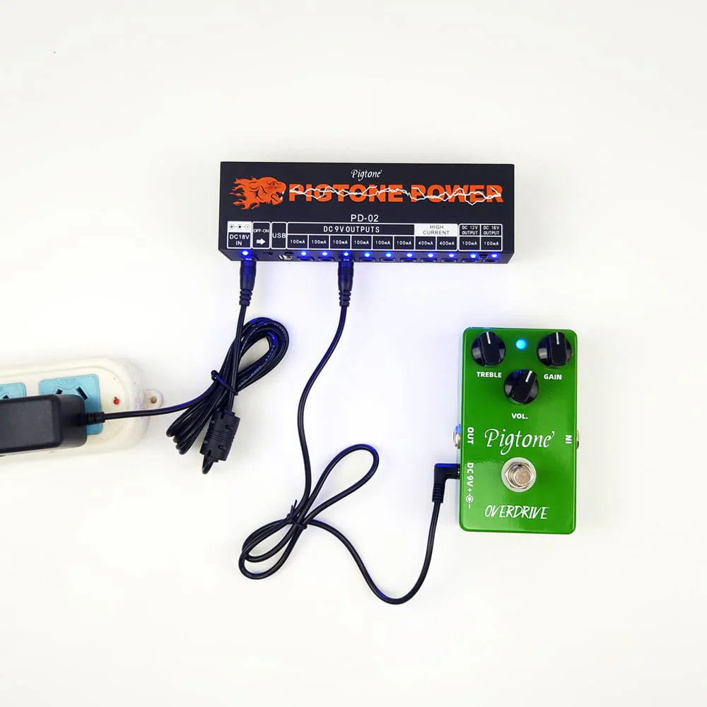 Guitar Pedal Power Supply 10 Isolated DC Outputs for 9V/12V/18V Effect Pedal with USB Port PD-02 - Image 3