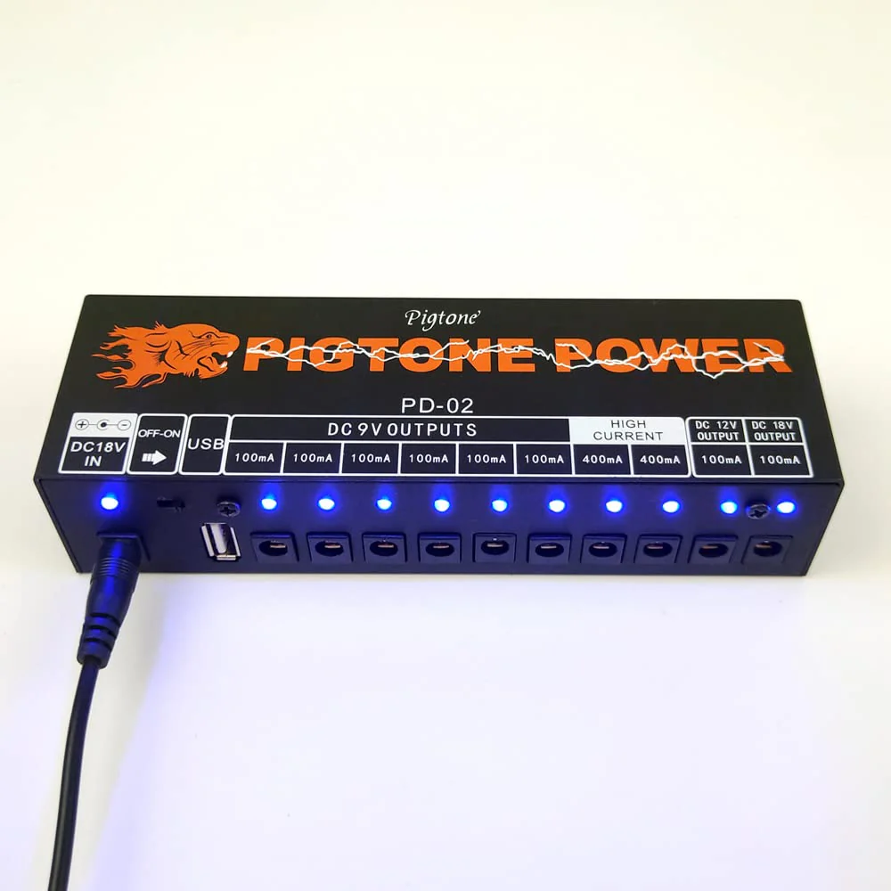 Guitar Pedal Power Supply 10 Isolated DC Outputs for 9V/12V/18V Effect Pedal with USB Port PD-02 - Image 5
