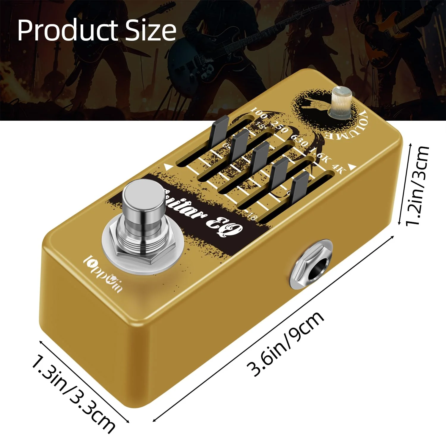 Guitar Pedals, 5-Band Guitar Graphic Equalizer Pedal with Master Level Control - True Bypass & Metal Shell - Image 2