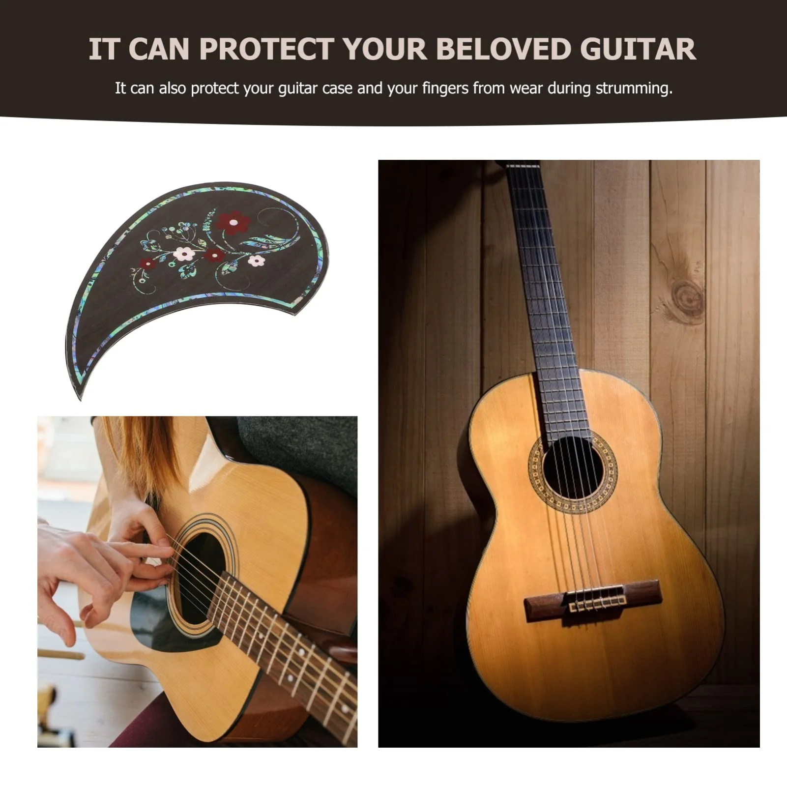 Guitar Pick Acoustic Guitar Pickguard Comma Shape 1Pc Guitar Pickguard Sticker Convenient Sticker Guitar ( Assorted Color ) Teardrop Shape Pickguard Comma Shape Pick Guard - Image 9
