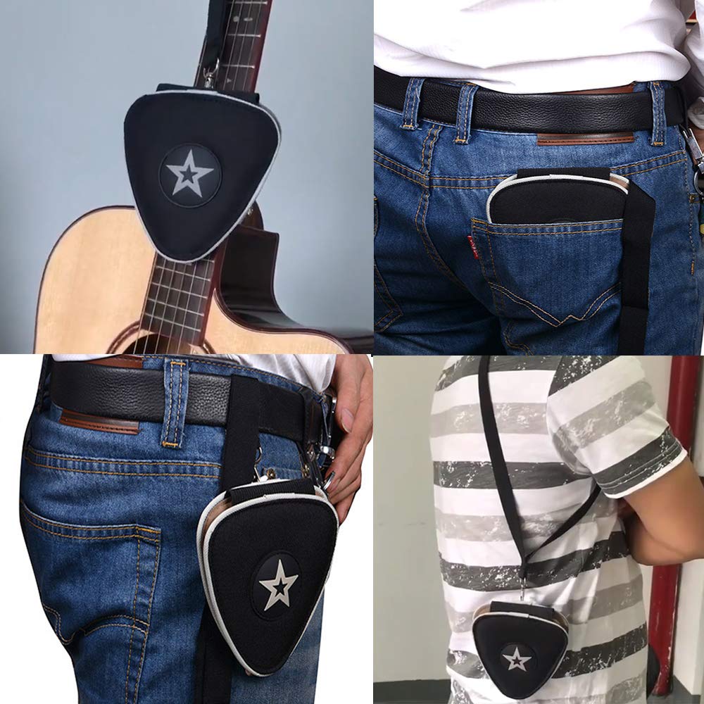 Guitar Pick Holder Case Bag with 24pcs Acoustic Electric Guitar Colorful Picks, Variety Pack Mixed Thickness Picks 0.46mm/ 0.71mm/ 0.96mm + Little Picks Holder Set - Image 7