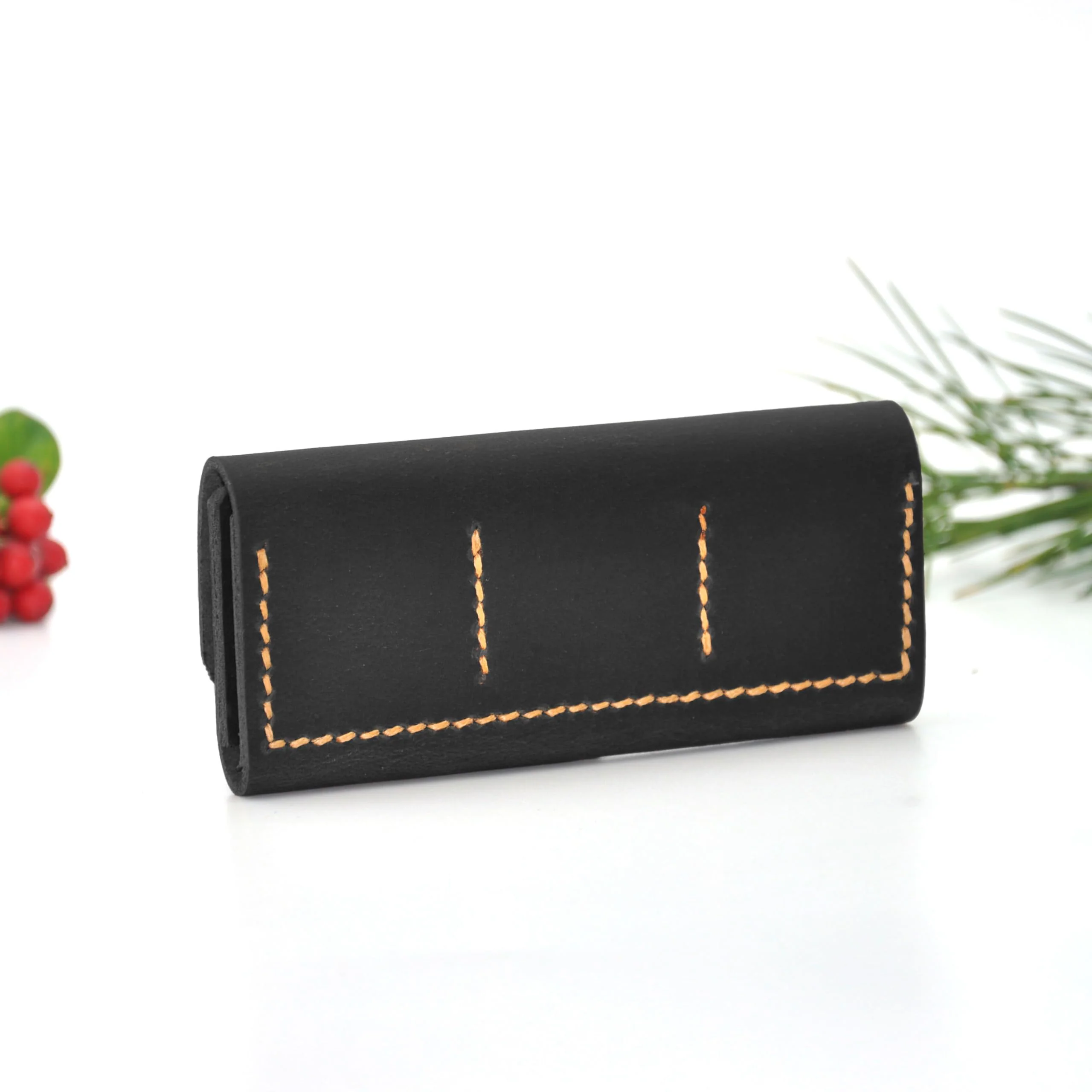 Guitar pick holder leather,Guitar pick holder gift,Leather guitar pick case,Gift for guitarist (Black) Black - Image 2