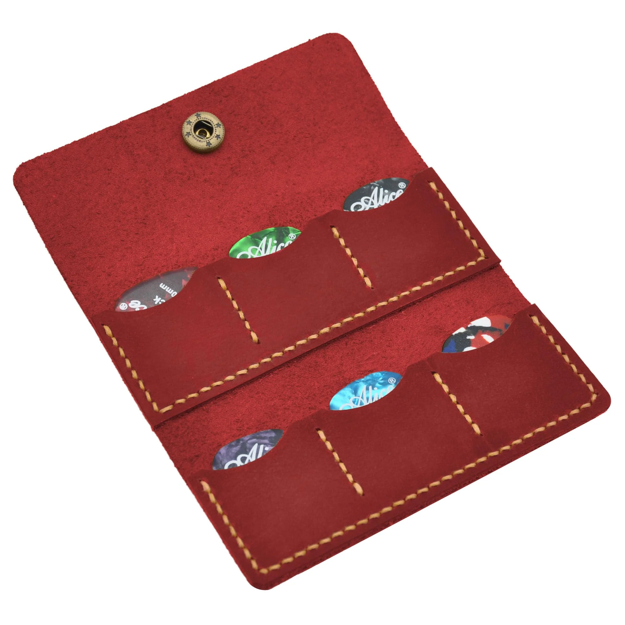 Guitar pick holder leather,Guitar pick holder gift,Leather guitar pick case,Gift for guitarist (Black) Black - Image 5