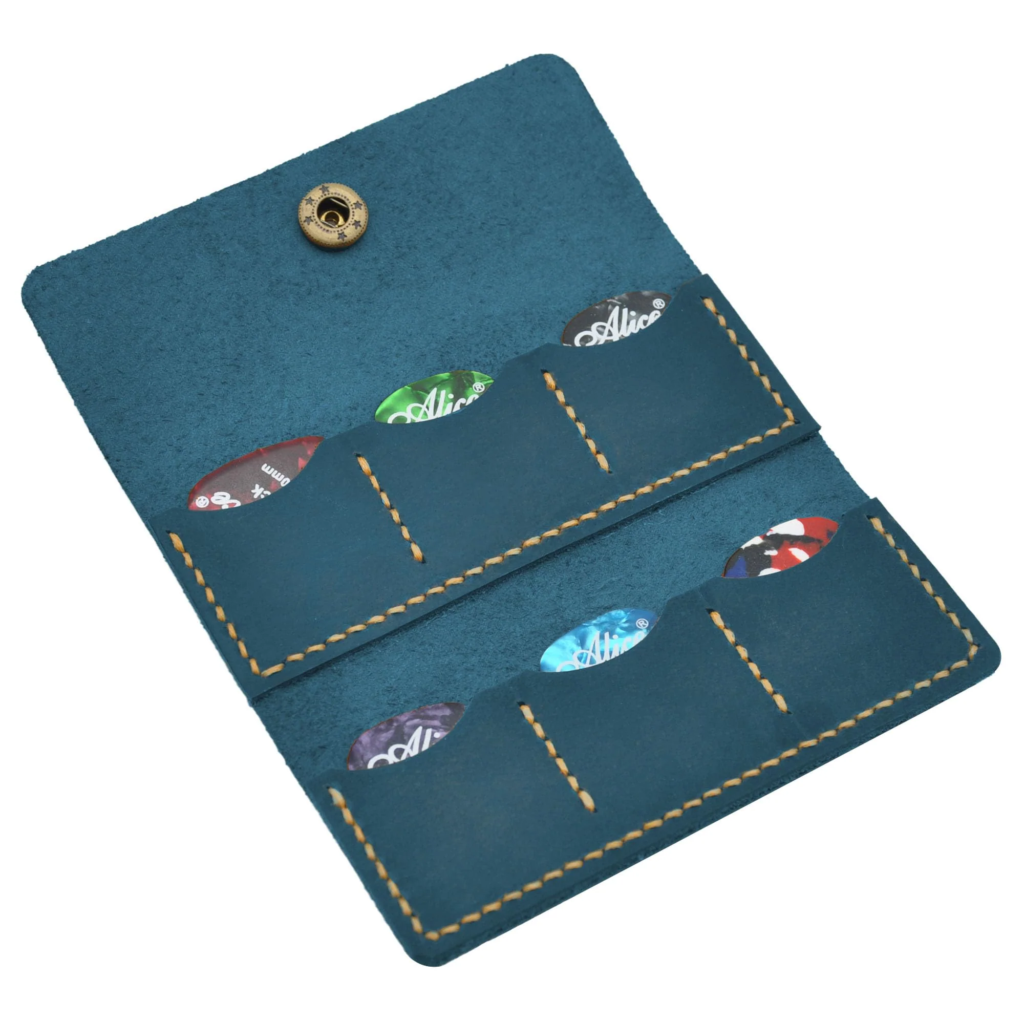 Guitar pick holder leather,Guitar pick holder gift,Leather guitar pick case,Gift for guitarist (Black) Black - Image 6