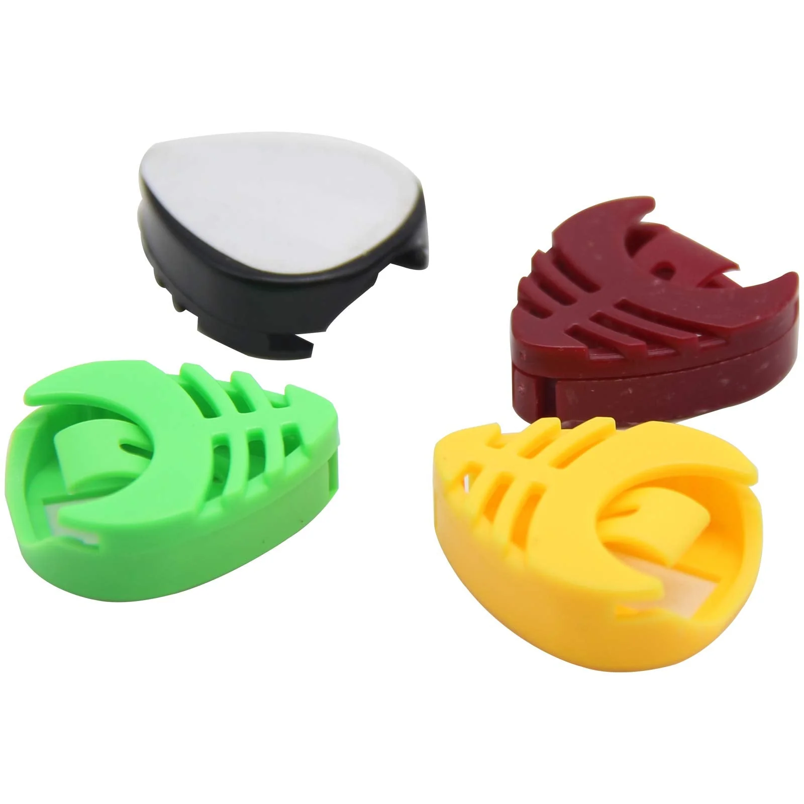 Guitar Pick Holders, Pick Holder Stick on Guitar, 5 Colors 20 Pcs, Guitar Pick Holder Stick On with Adhesive Back and Spring Guitar Accessories Convenient Picks Placement for Electric Guitar Bass - Image 3