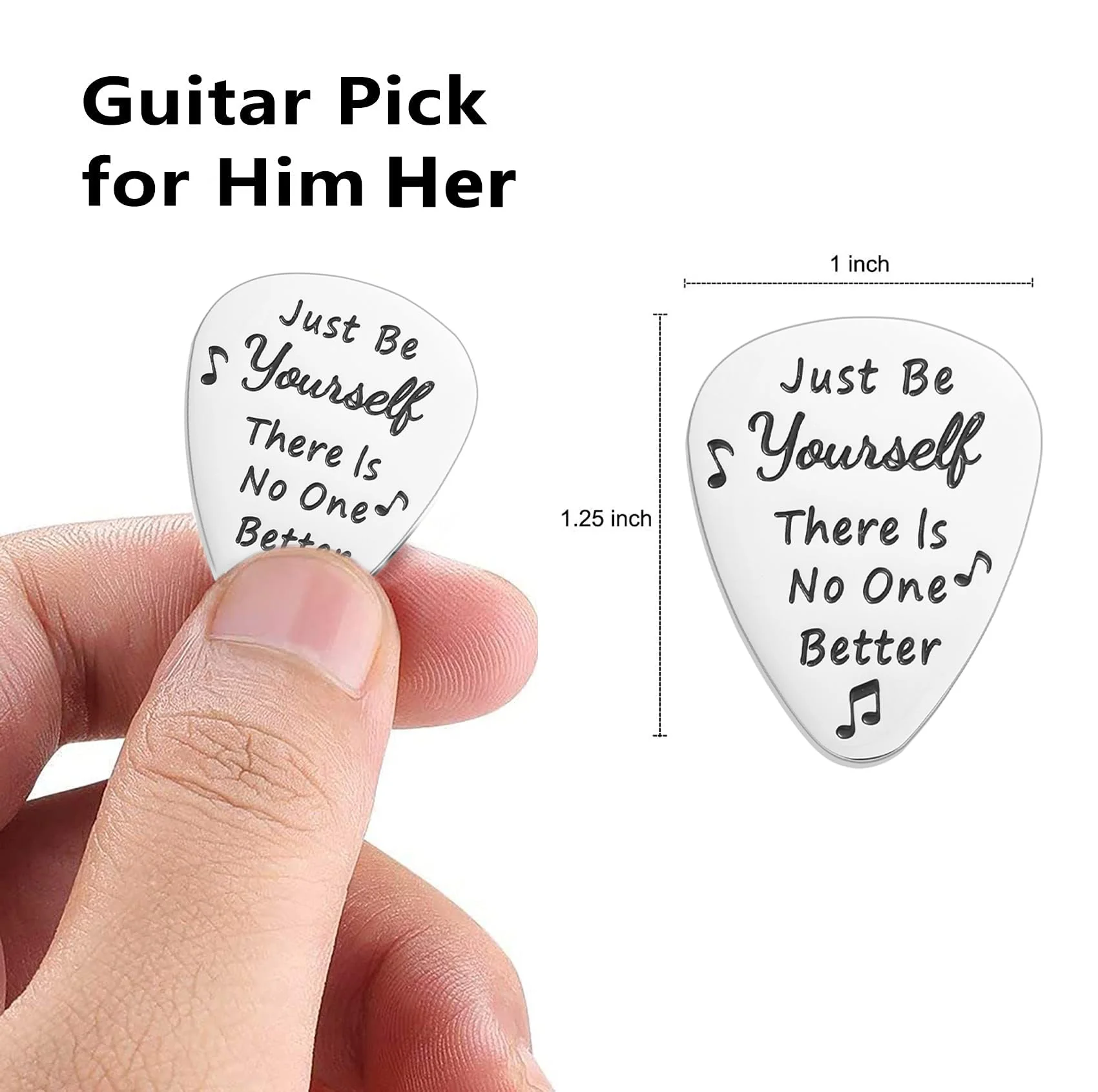 Guitar Pick Inspirational Gifts For Music Lover Fans Girls Boys Stainless Steel Guitar Picks - Image 2
