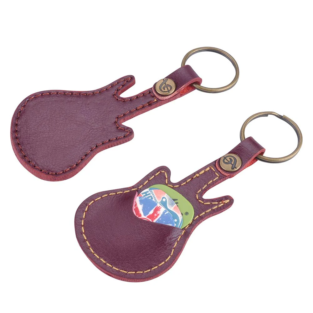 Guitar Picks Case Leather Pick Keychain Guitar Picks Holder Plectrums Case Bag with 5Pcs Guitar Picks Gift (Guitar Pick Case-Coffee Color) Guitar Pick Case-Coffee Color - Image 5