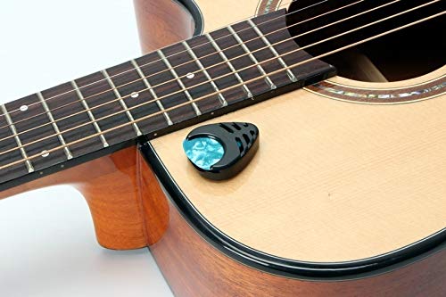 Guitar Picks & Guitar Pick Holder Easy to Paste on the Guitar Suitable for Acoustic Guitar Electric Guitar Bass Ukulele - Stick-on Holder + 10 Guitar Picks(Black Holder) - Image 3