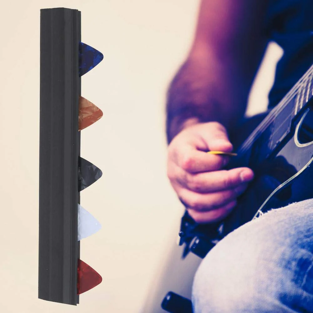 Guitar Picks Holder Clamp Clip Rubber Microphone Stand Pickholder with 5Pcs Picks for Guitar Accessory - Image 6