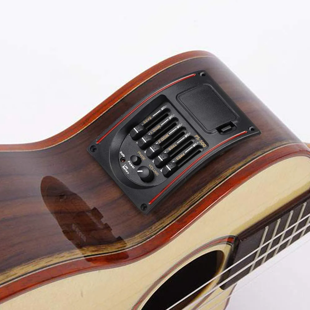 Guitar Pickup, 5 Band Acoustic Electric Digital Equalizer Pickup Tuner with LCD display for Guitar - Image 4