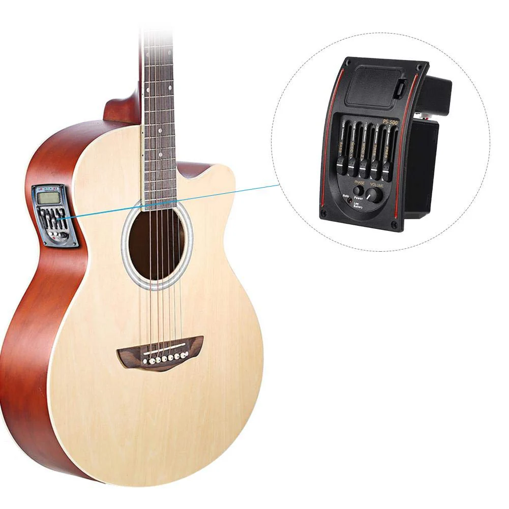 Guitar Pickup, 5 Band Acoustic Electric Digital Equalizer Pickup Tuner with LCD display for Guitar - Image 5