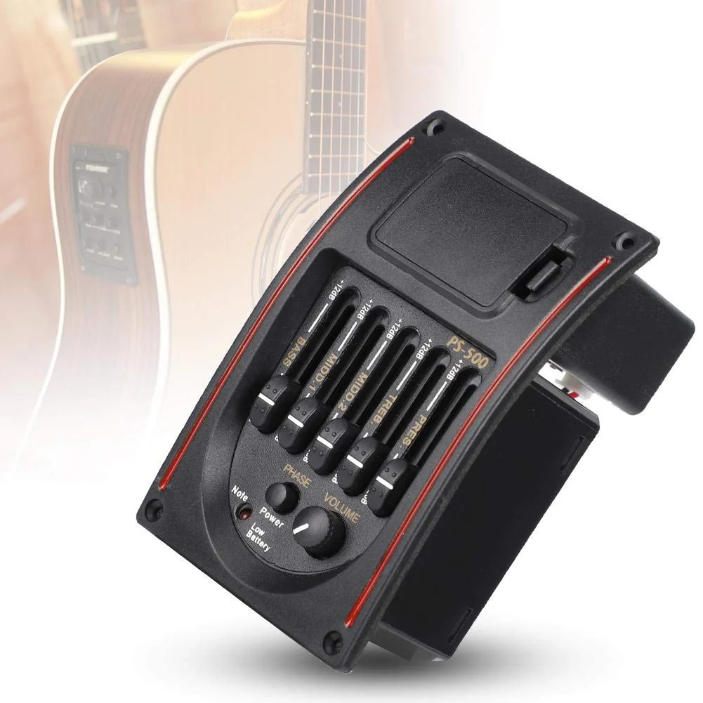 Guitar Pickup, 5 Band Acoustic Electric Digital Equalizer Pickup Tuner with LCD display for Guitar - Image 6