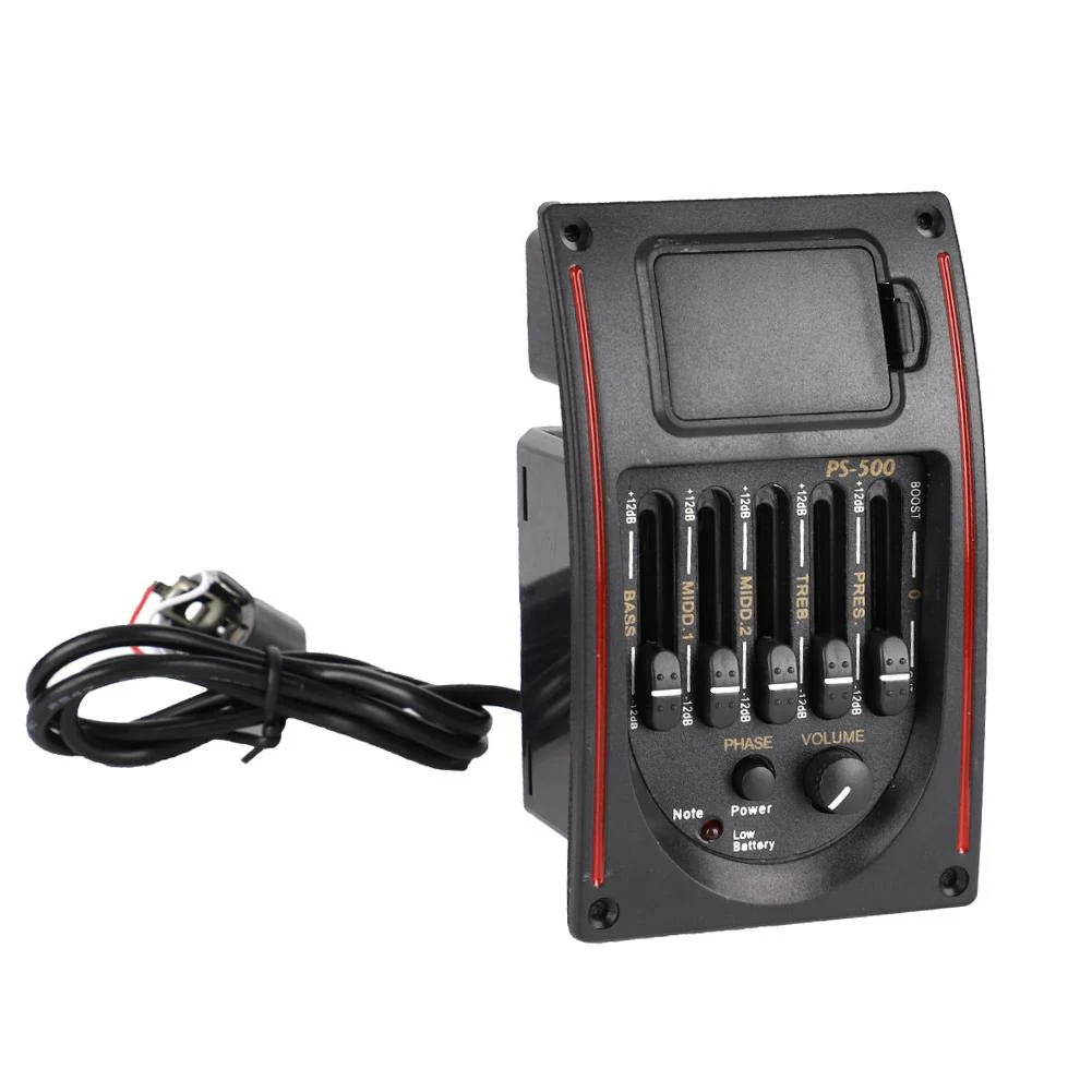 Guitar Pickup, 5 Band Acoustic Electric Digital Equalizer Pickup Tuner with LCD display for Guitar - Image 8