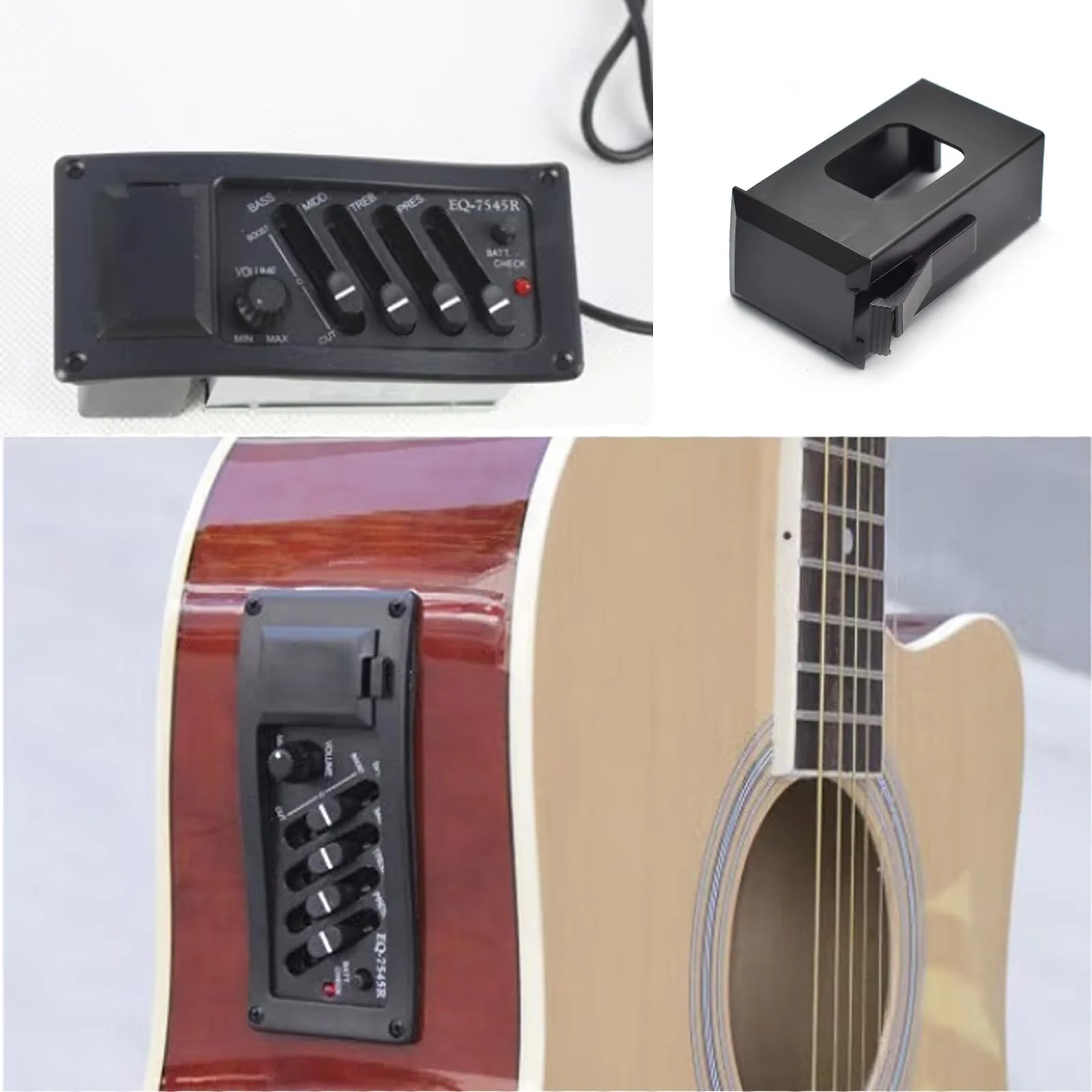 Guitar Pickup Battery Box Battery Guitar Case Acoustic Guitar Pickup Parts, Pickup Shell Cover Installed on Guitar Bass with 9V Battery Box, Case Holder Replacement for EQ 7545R - 2Pcs - Image 5