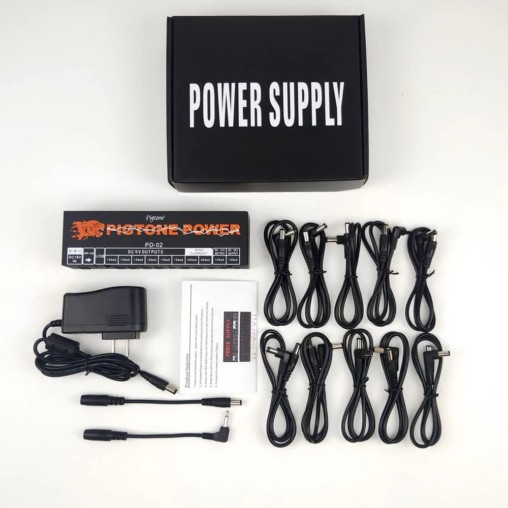 Guitar Power Supply 10 Isolated DC Output for 9V/12V/18V Effect Pedal PD-02 with USB (5V2A) - Image 8