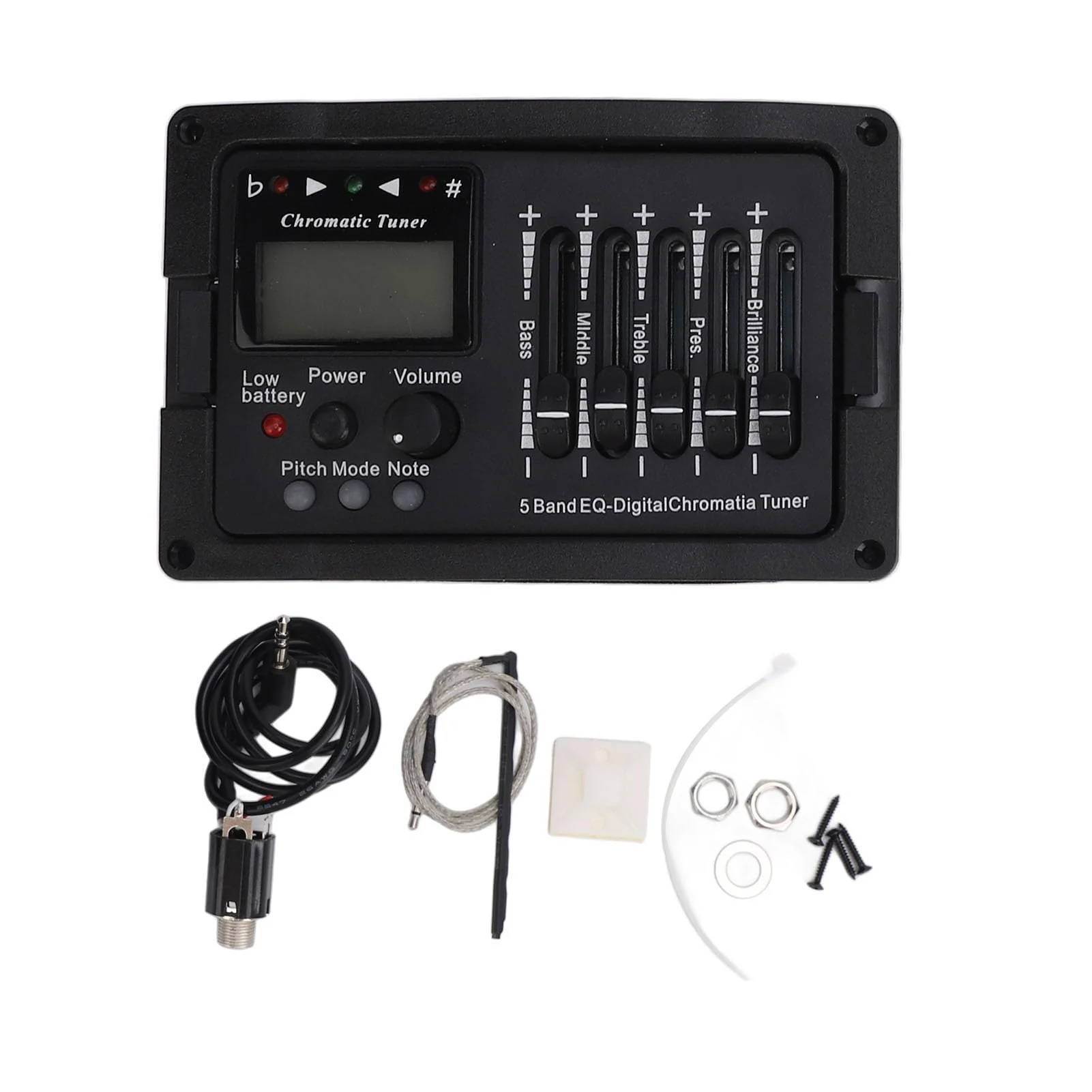 Guitar Preamp EQ Equalizer 5 Band 5 Professional Acoustic Guitar Preamplifier Equalizer with Tuner - Image 5