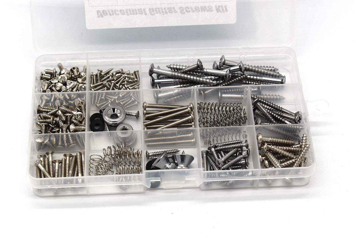 Guitar Screws Kit, Guitar Hardware Luthier Parts-kit for Tele/Strat/SQ,Switch,Tuner,Machine Head, Neck Plate,Pickguard,Guitar Strap End Pins,Pickup,Bridge,Guitar DIY Kit(Metric, Chrome) - Image 3
