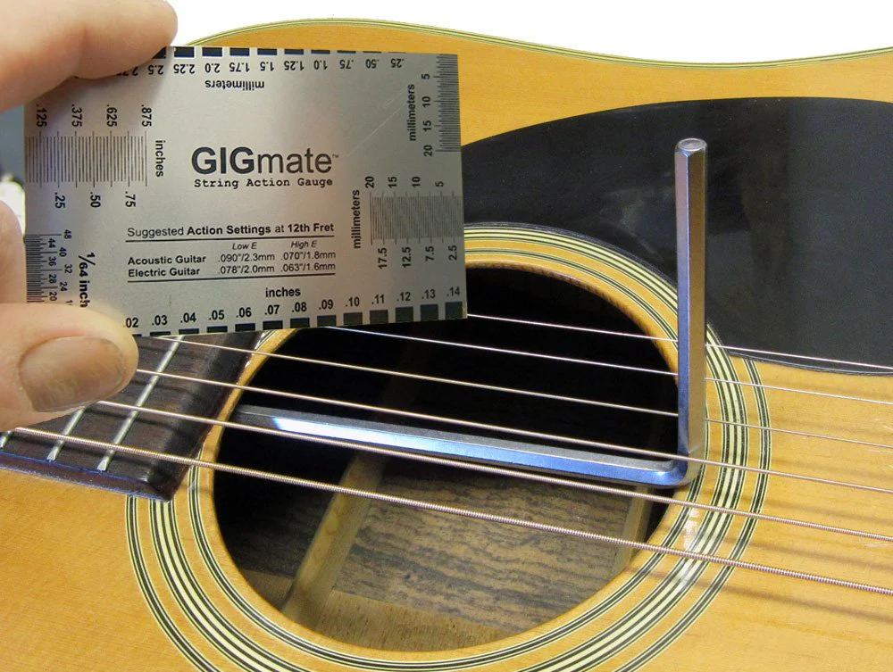 Guitar Set Up Tool Combo. 5mm + 4mm Ball End, Martin, Takamine Truss Rod Wrenches and String Action Gauge - Image 2