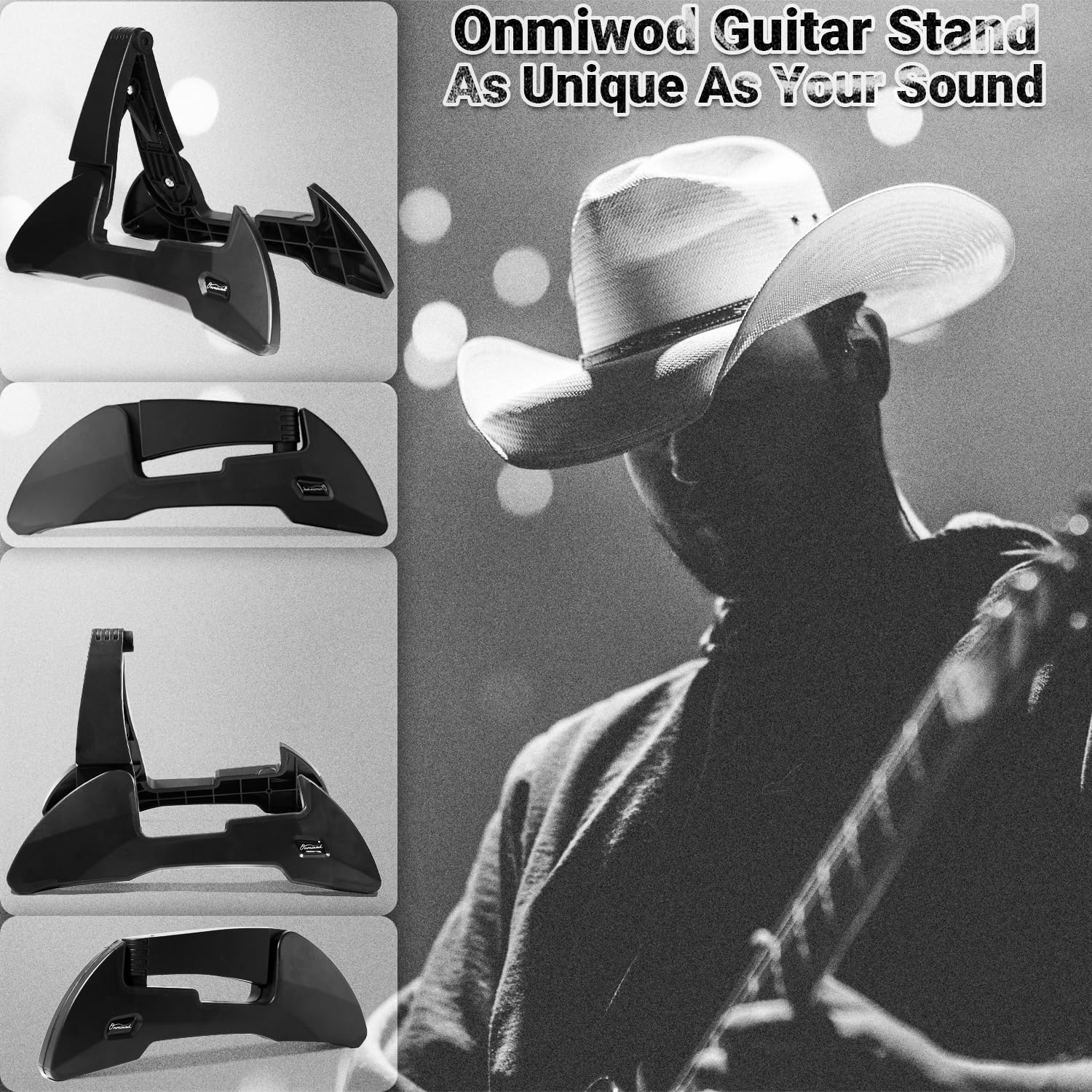 Guitar Stand, Foldable Guitar Stand with Adjustable 2-Width, Sturdy Electric Guitar Stand, Portable Acoustic Guitar Stand Compatible with Guitar, Bass, Ukulele, Banjo, Guitar Accessories Gift - Image 6