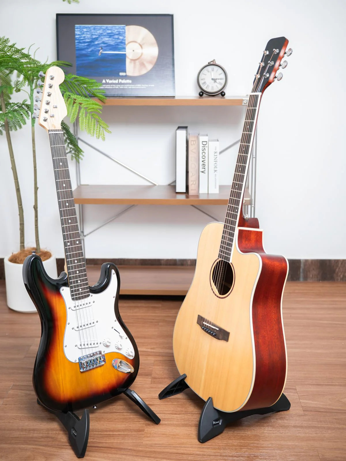 Guitar Stand, Foldable Guitar Stand with Adjustable 2-Width, Sturdy Electric Guitar Stand, Portable Acoustic Guitar Stand Compatible with Guitar, Bass, Ukulele, Banjo, Guitar Accessories Gift - Image 7