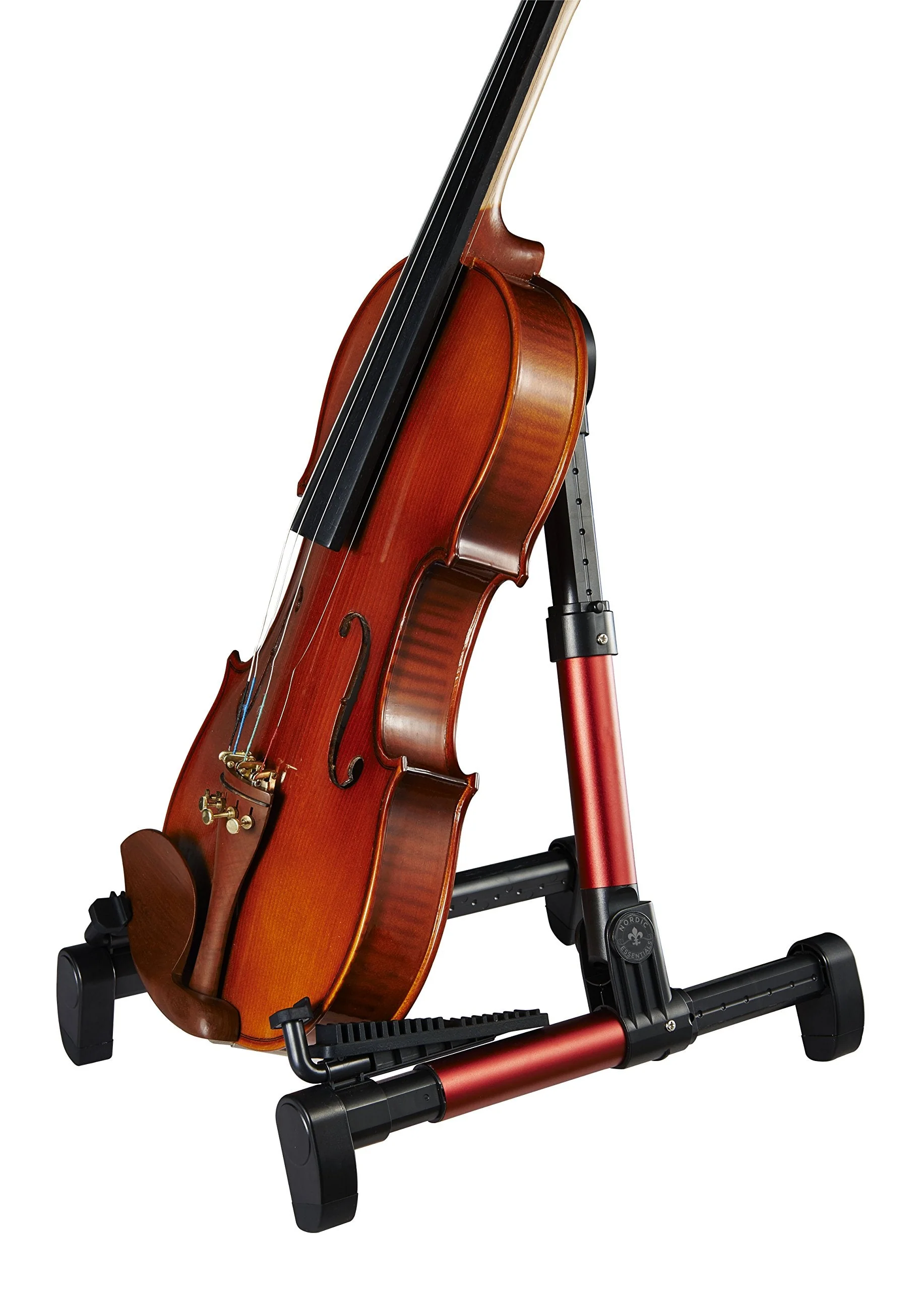Guitar Stand for Acoustic/Electric/Classical Guitars and Violin, Ukulele, Bass, Banjo - Folding, Portable and Lightweight - for Concert & Travel Red - Image 8