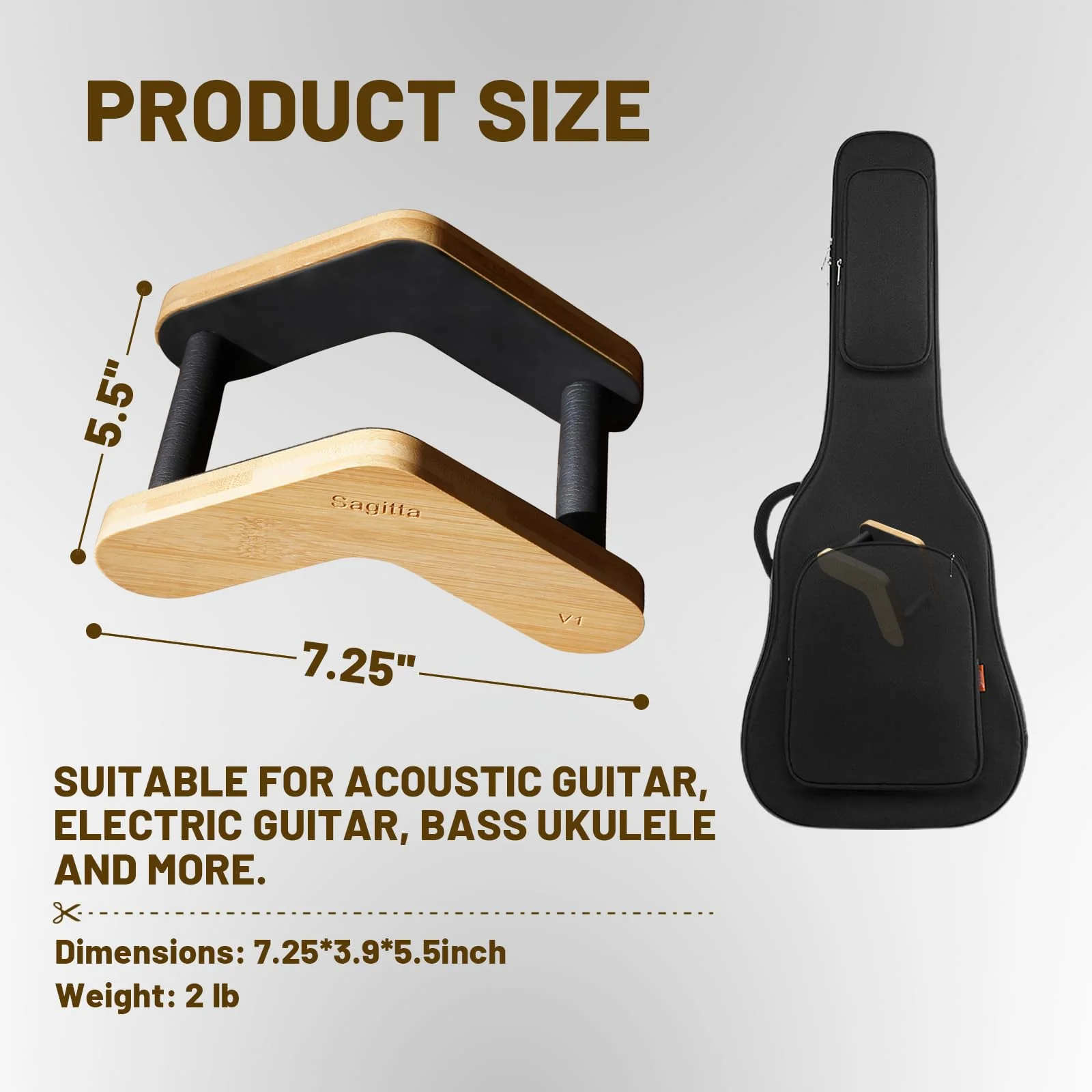 Guitar Stand,Solid Acoustic Guitar Stand With non-slip rubber to protect guitar for Acoustic Guitar,Metal Guitar, Electric Guitar, Bass, Ukulele, Banjo - Image 3