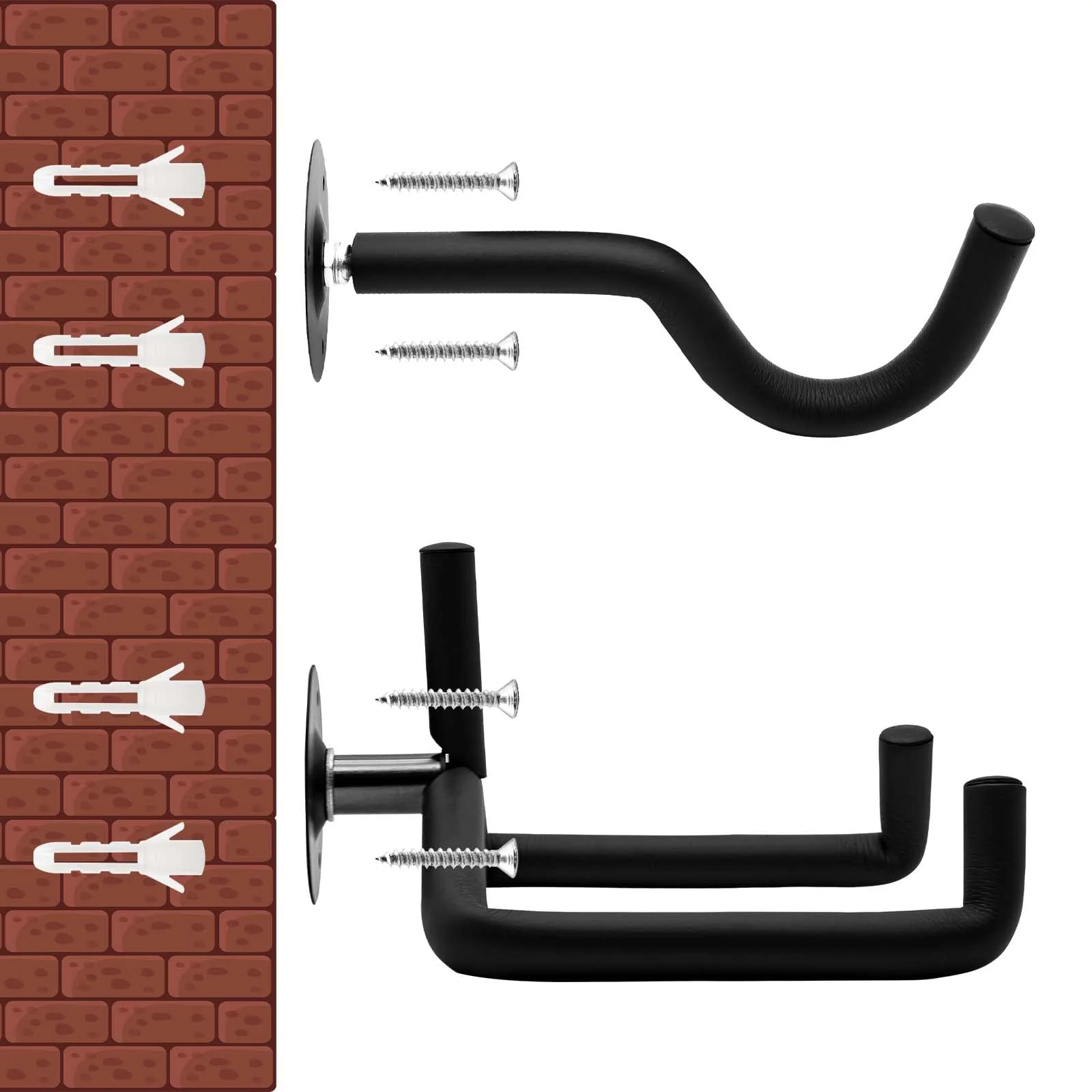 Guitar Stand Wall Mount 2 Pack, Guitar Storage Display Rack for 2 Guitars Acoustic/Electric Guitar/Classical Guitar on Wall Hook - Image 2