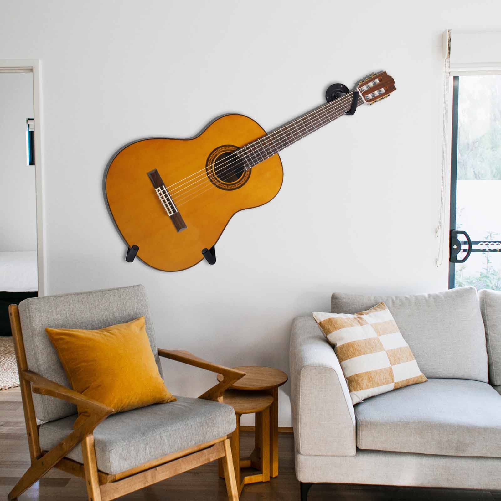 Guitar Stand Wall Mount 2 Pack, Guitar Storage Display Rack for 2 Guitars Acoustic/Electric Guitar/Classical Guitar on Wall Hook - Image 5