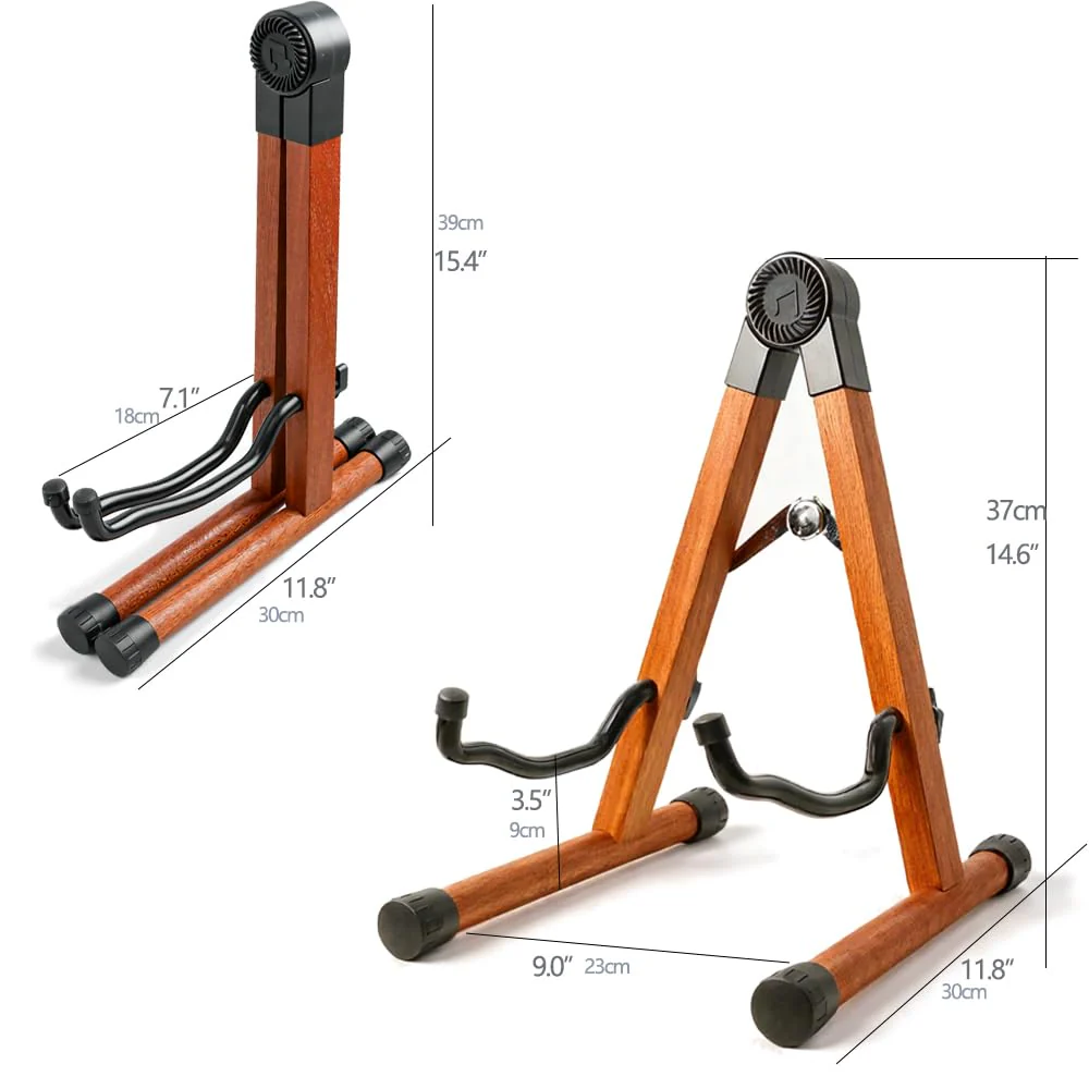 Guitar Stand,Wood Guitar Stand Floor,Electric Guitar Stand, Foldable Acoustic Guitar Stand Fits Classical & Bass Guitars, Violins, Mandolins, Ukuleles - Image 2