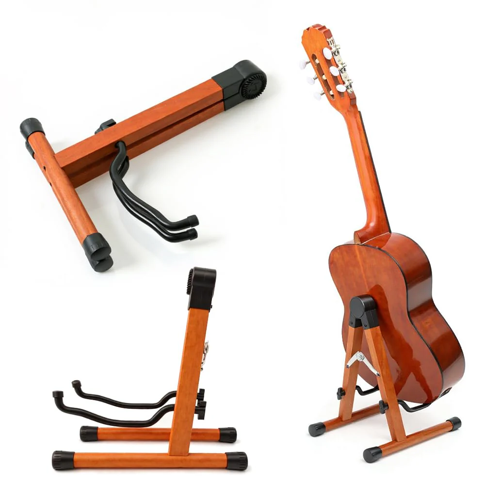 Guitar Stand,Wood Guitar Stand Floor,Electric Guitar Stand, Foldable Acoustic Guitar Stand Fits Classical & Bass Guitars, Violins, Mandolins, Ukuleles - Image 7
