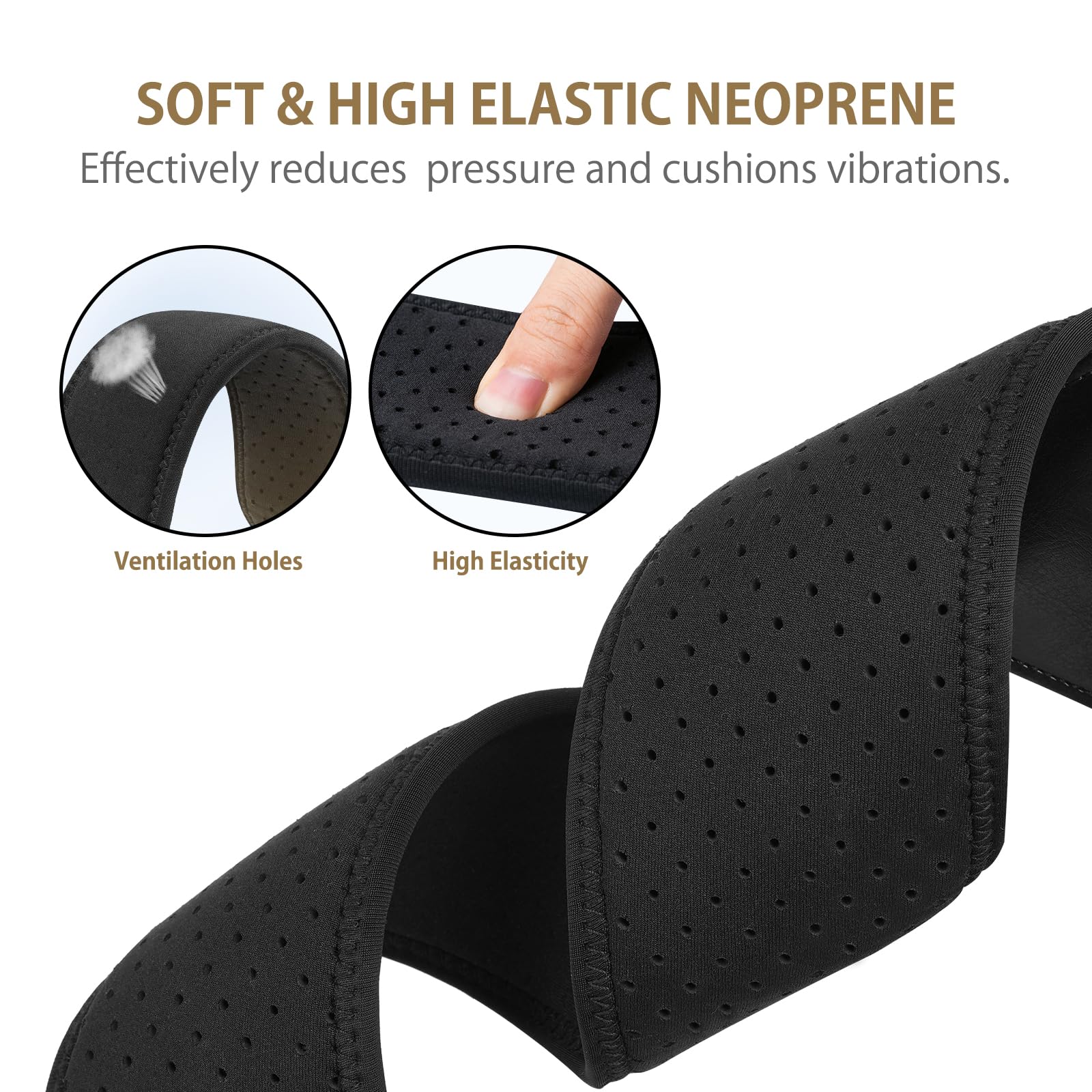 Guitar Strap for Electric Guitar & Bass, Wide Bass Strap Padded Guitar Straps with Adjustable Length 44-54 inches,Pick Holder,Strap Locks & Picks - Image 2