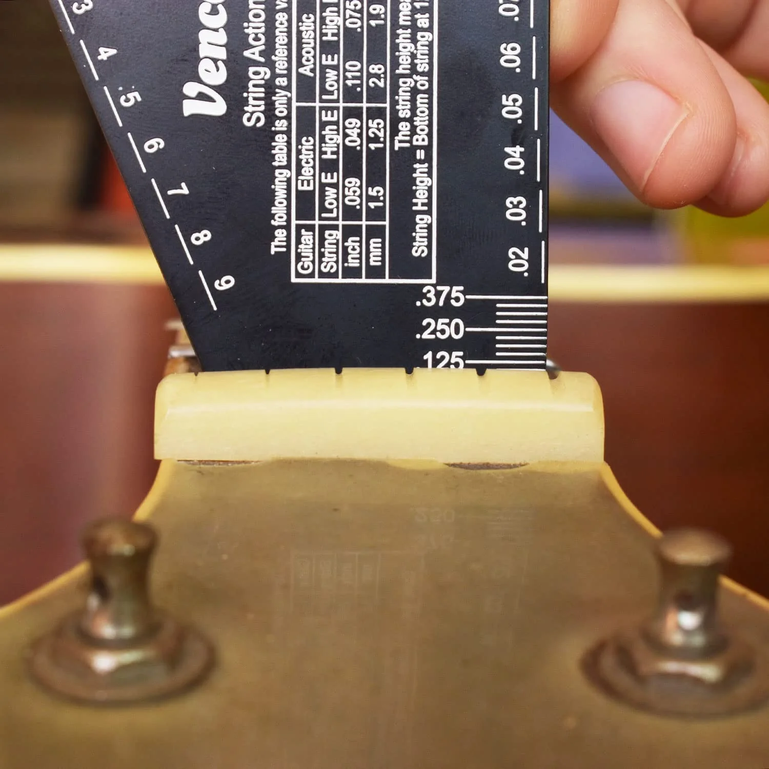 Guitar String Action Gauge, String Height Ruler, Guitar Fret Rocker, Fret Leveling Guide, Buzzing Fret Catcher, 1mm Thickness, Laser Etching, High Precision Graduations,Luthier Tools - Image 6