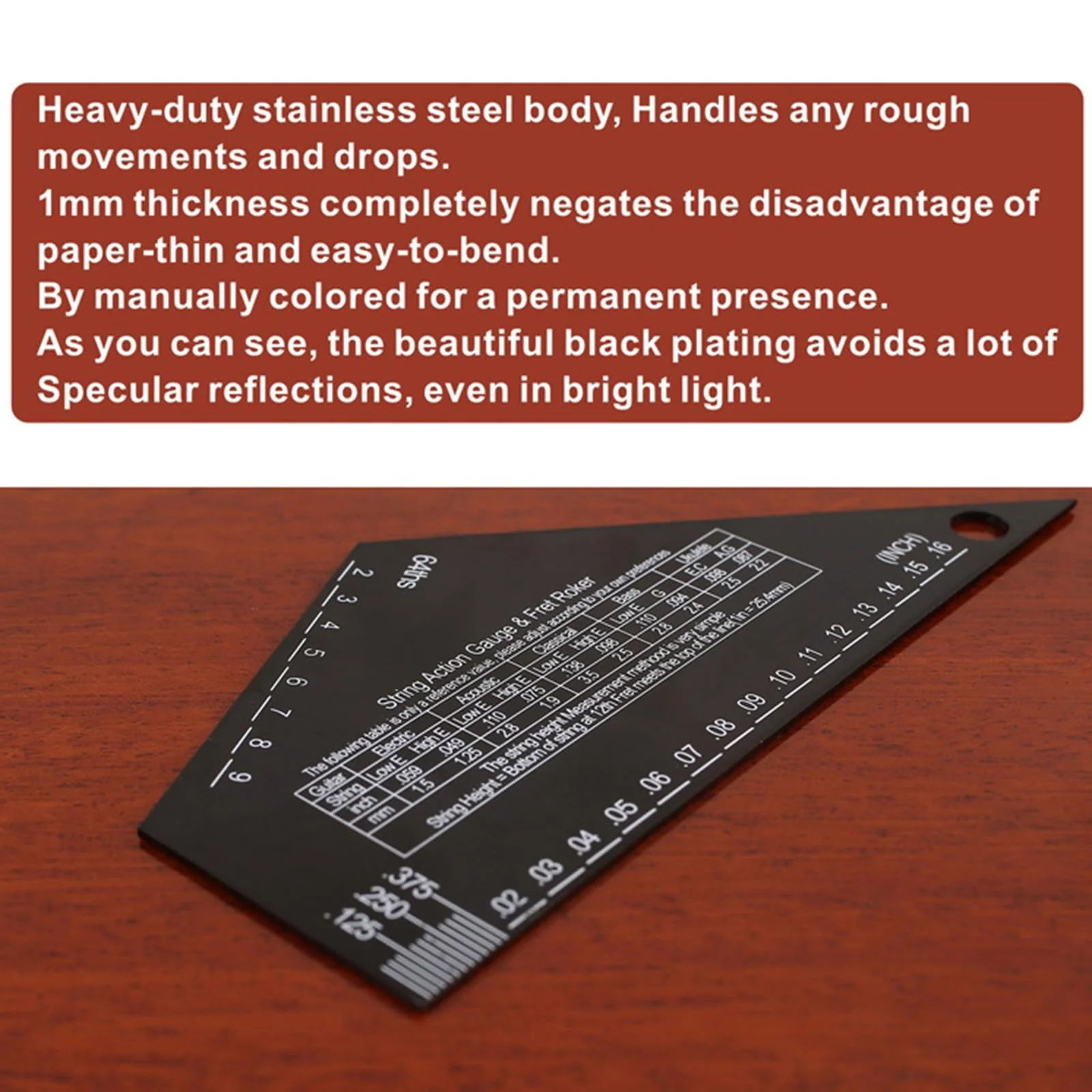 Guitar String Action Gauge String Height Ruler Guitar Fret Rocker Fret Leveling Guide High Precise Guitar Luthier Tool - Image 6