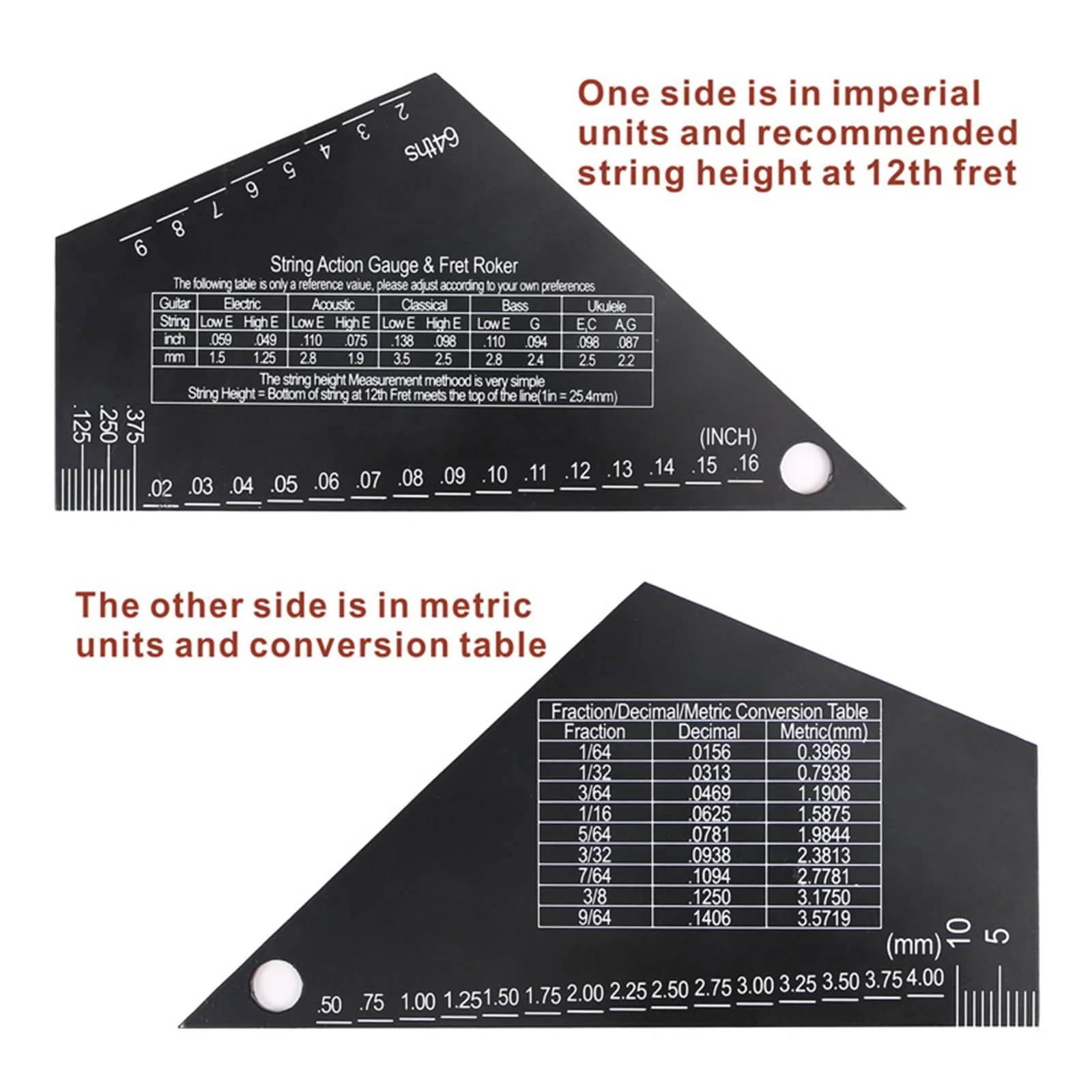 Guitar String Action Gauge String Height Ruler Guitar Fret Rocker Fret Leveling Guide High Precise Guitar Luthier Tool - Image 8