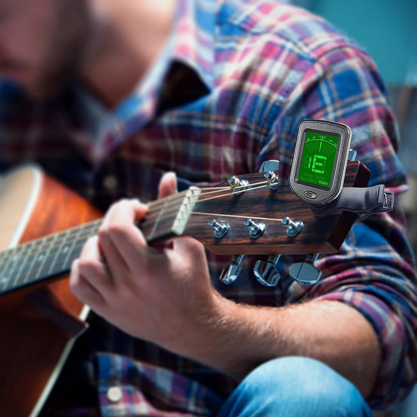 Guitar Tuner Clip on Ukulele Tuner-for Acoustic Electric Bass Ukulele Violin Tuner Black 1 Pack - Image 3