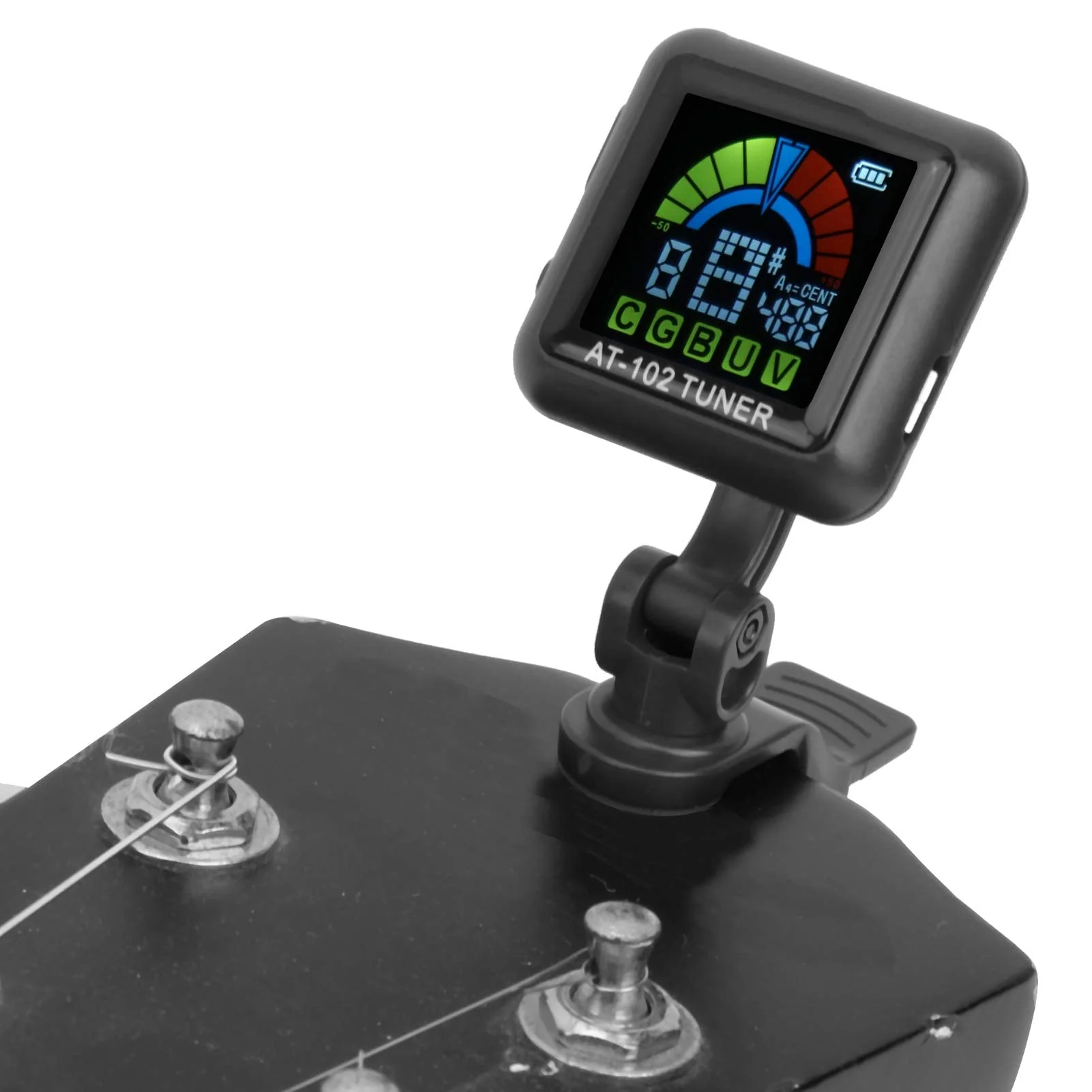 Guitar Tuner Clip On Violin Tuner USB Rechargeable with Color Display for Acoustic Electric Guitar Bass Ukulele Viola All Instruments(AT-102 Black) AT-102 Black - Image 8
