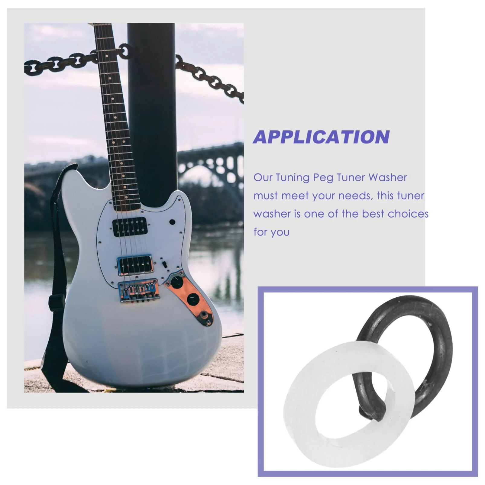 Guitar Tuner Spacer 24pcs Tuning Peg Tuner Washer Metal Tuner Spacer Accessory Plastic Tuner Gasket - Image 2