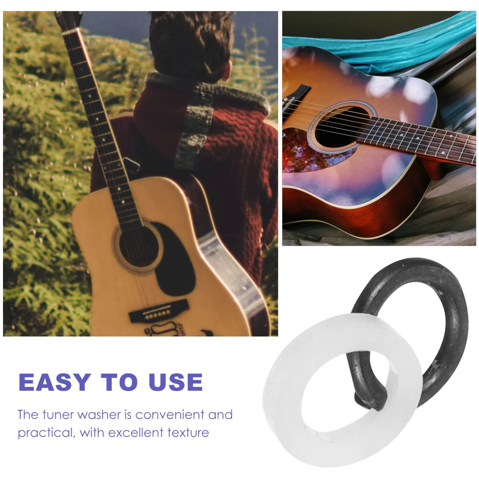 Guitar Tuner Spacer 24pcs Tuning Peg Tuner Washer Metal Tuner Spacer Accessory Plastic Tuner Gasket - Image 3