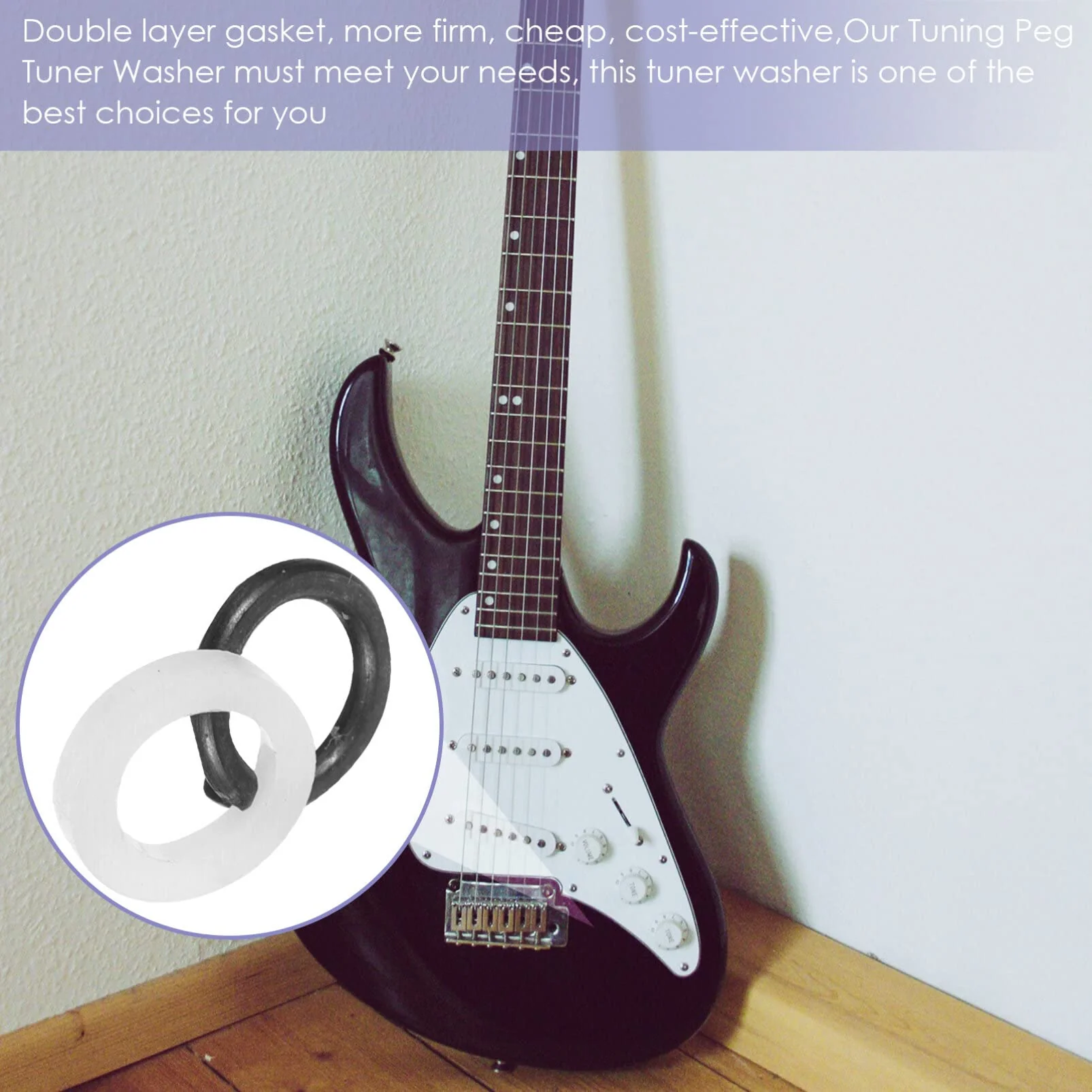 Guitar Tuner Spacer 24pcs Tuning Peg Tuner Washer Metal Tuner Spacer Accessory Plastic Tuner Gasket - Image 7