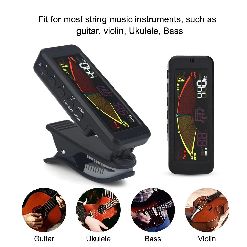 Guitar Tuners, -209 Clip-On Digital Large LCD Display Tuners for Chromatic Guitar Bass Ukulele Violin Tune - Image 4